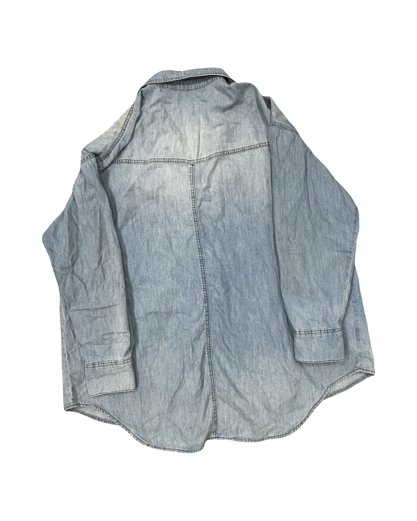 Blouse Ls By Sofia By Sofia Vergara In Blue Denim, Size:Xl