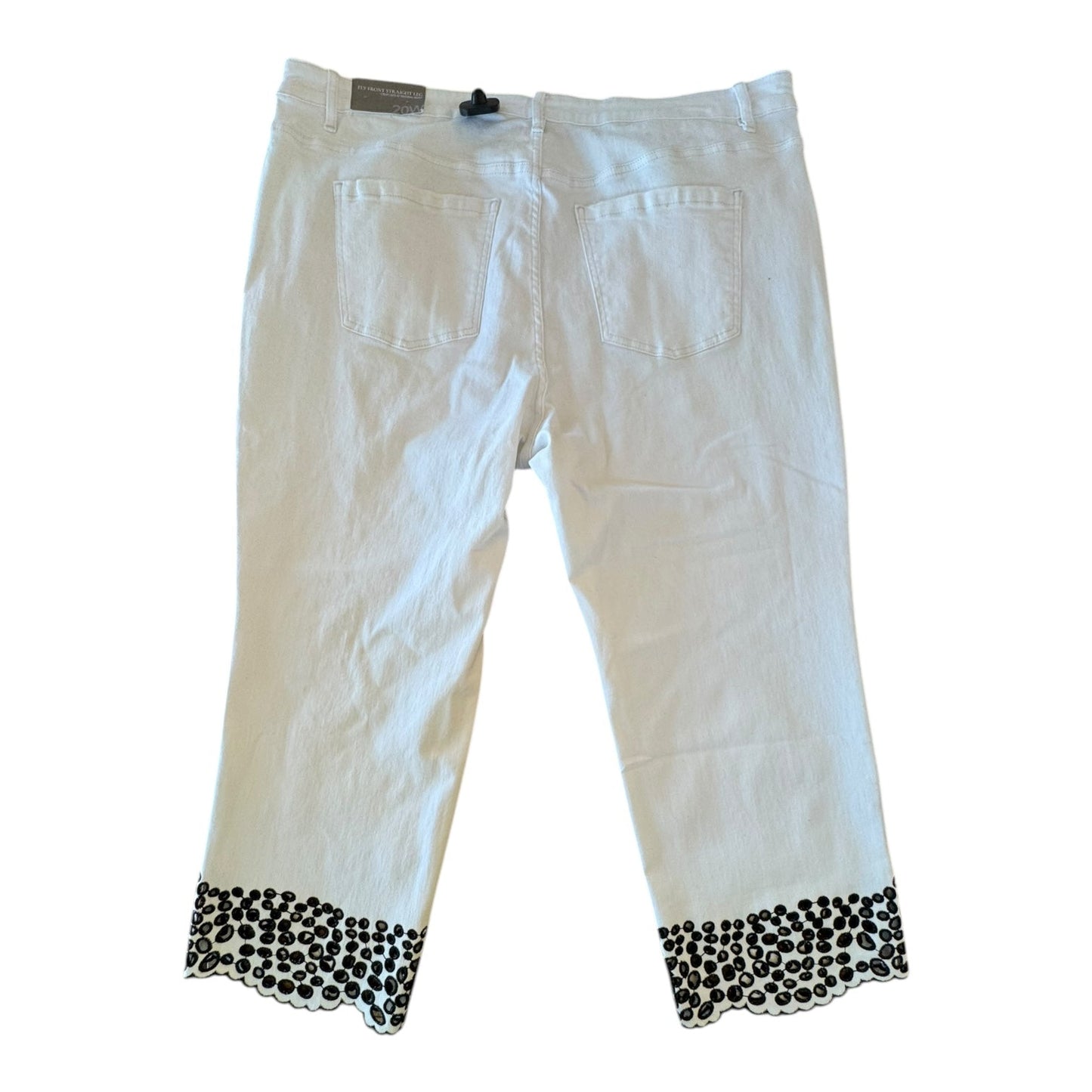 Jeans Cropped By Soft Surroundings In Black & White, Size:20