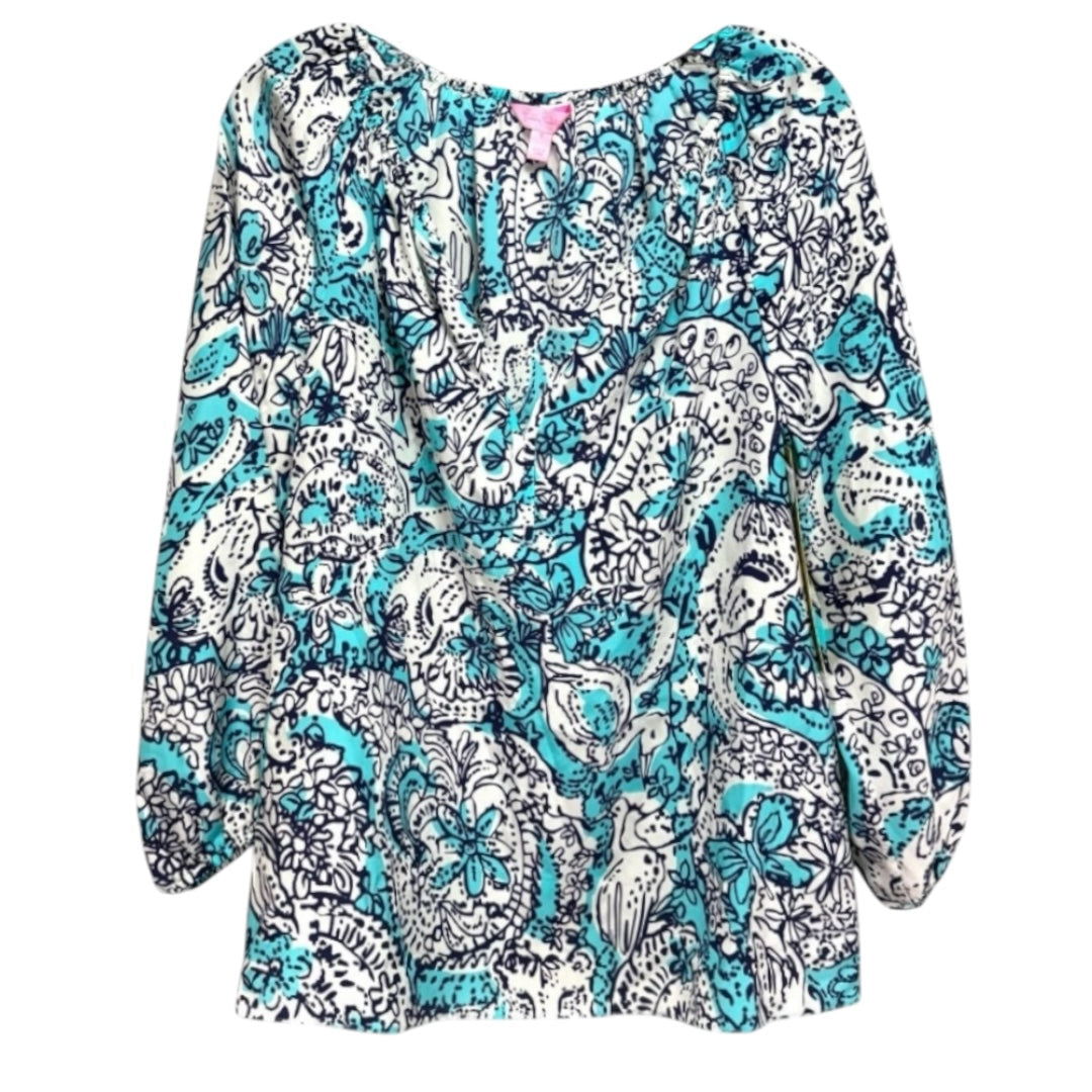 Sarabeth Shorely Silk Top Designer By Lilly Pulitzer In Hippy Hippy Shake Size: S