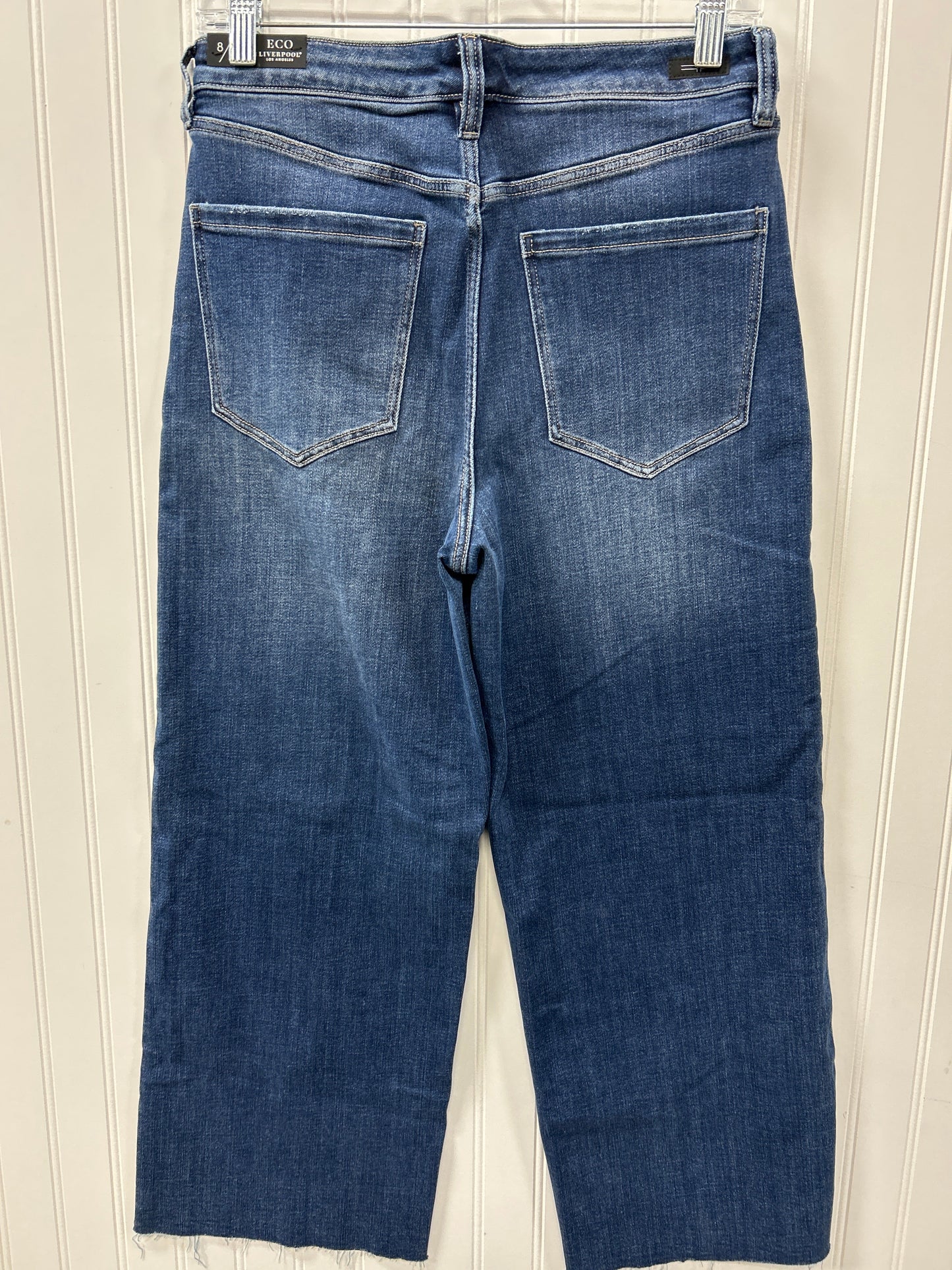 Jeans Cropped By Liverpool In Blue Denim, Size:8
