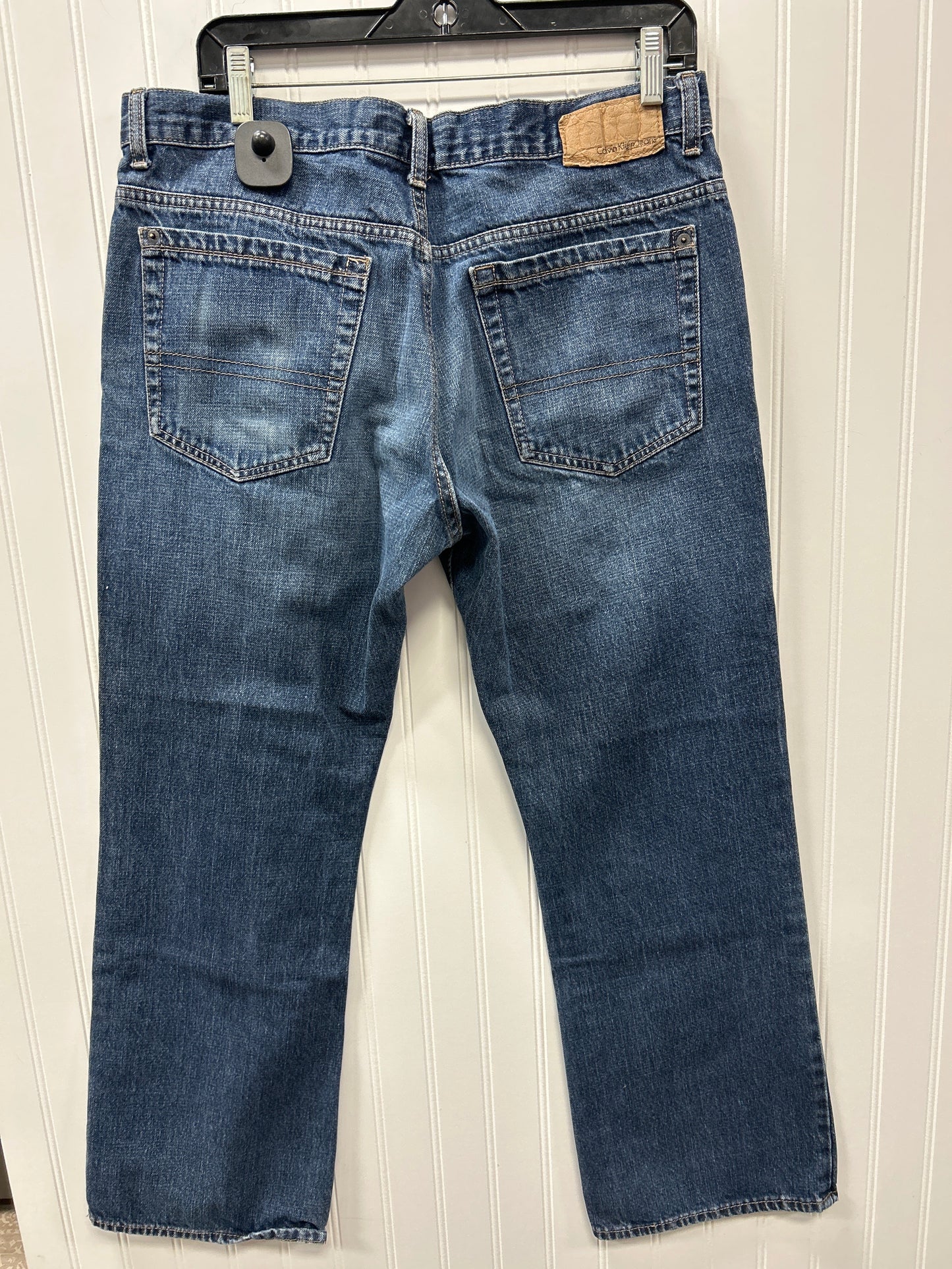 Jeans Boot Cut By Calvin Klein In Blue Denim, Size:14