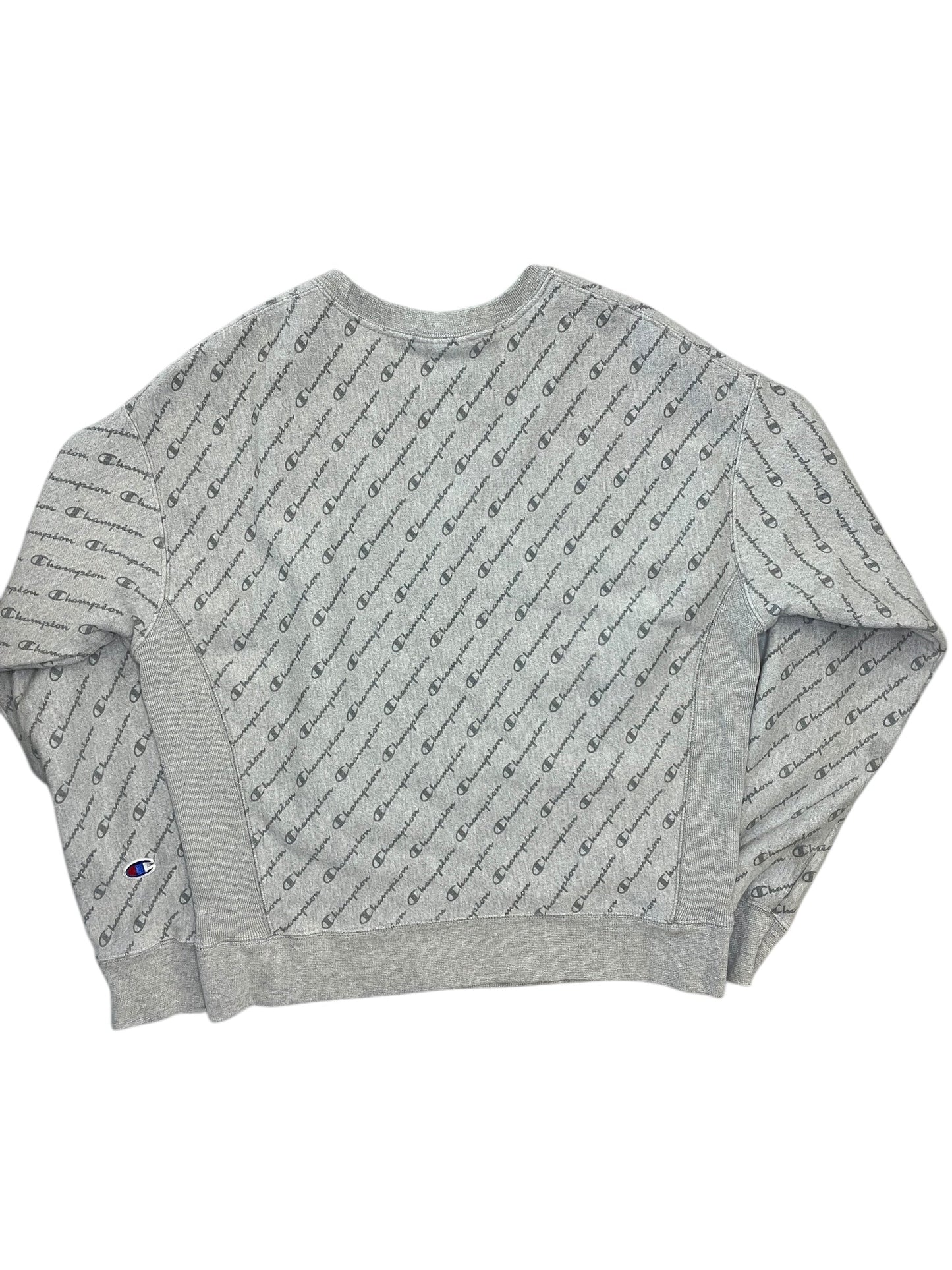 Athletic Sweatshirt Crewneck By Champion In Grey, Size:L
