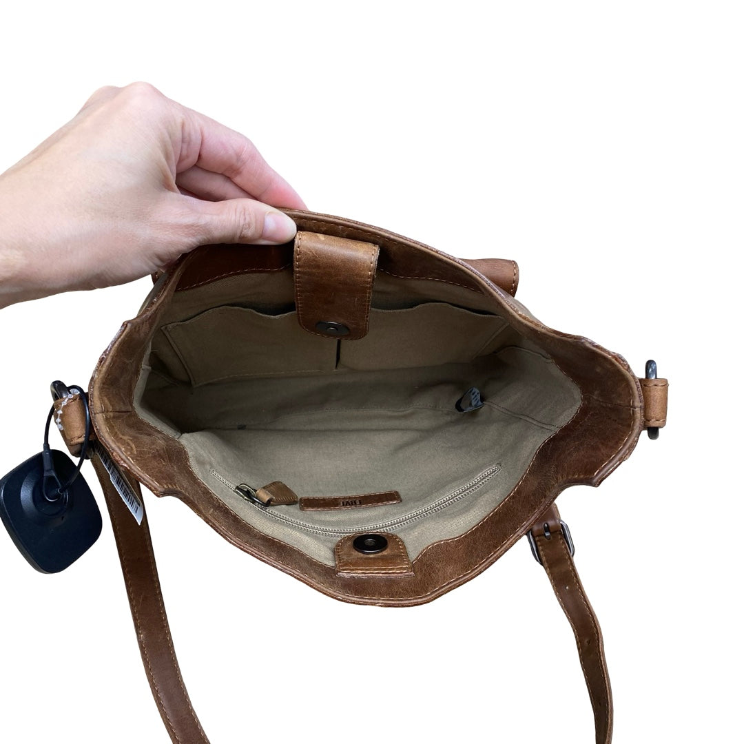 Handbag Leather By Frye In Brown, Size:Medium