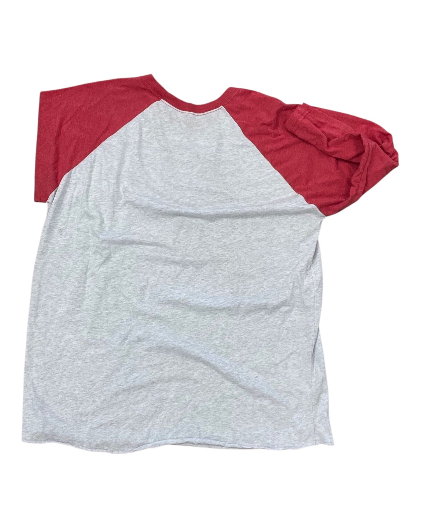 Top Ls Basic By Next Level In Grey & Red, Size:Xl