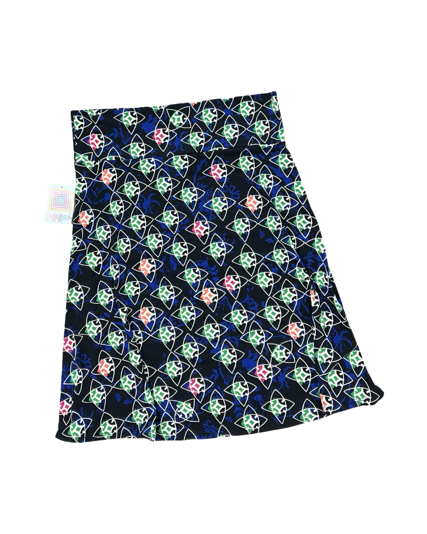 Skirt Midi By Lularoe In Black & Blue, Size:3X