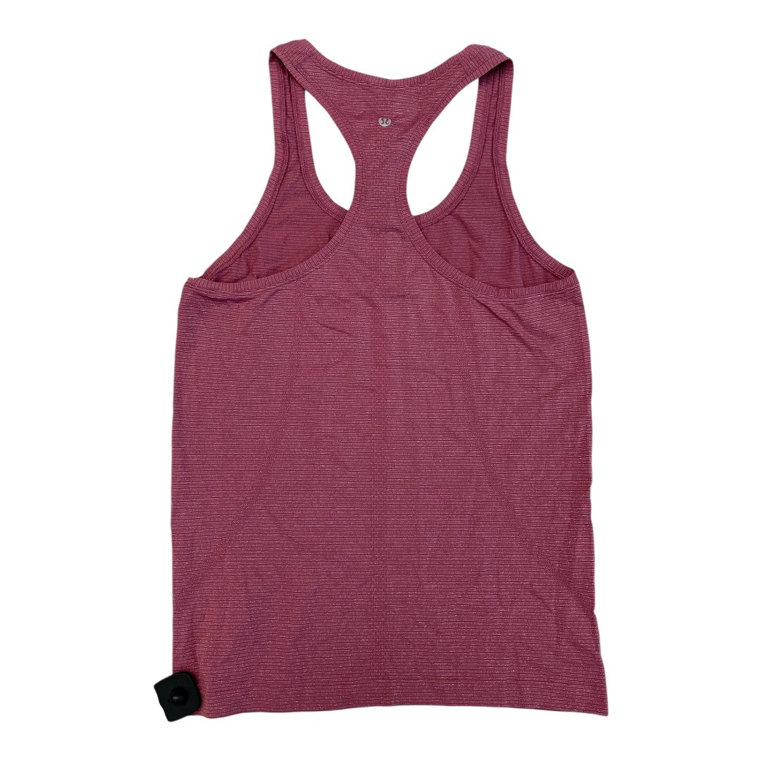 Athletic Tank Top By Lululemon In Pink, Size:10