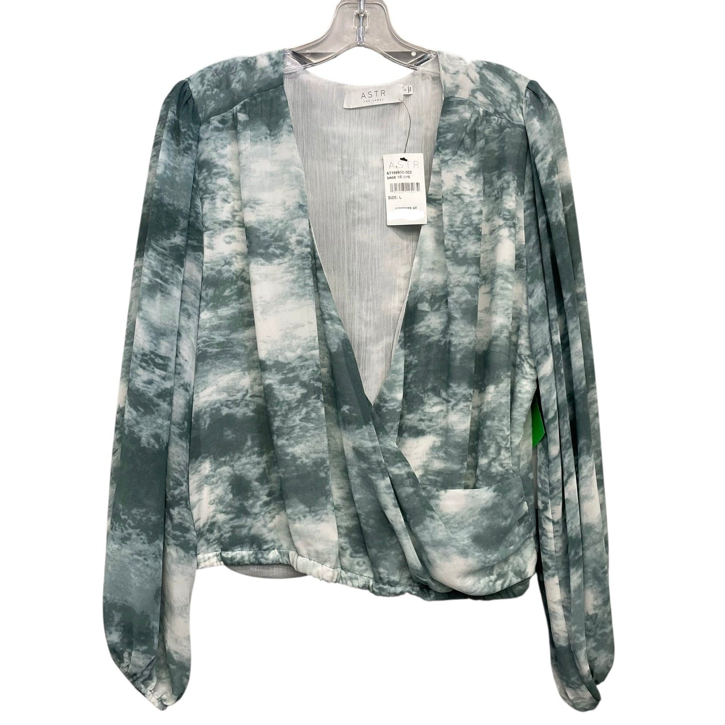 Top Ls By Astr The Label In Green & White, Size:L