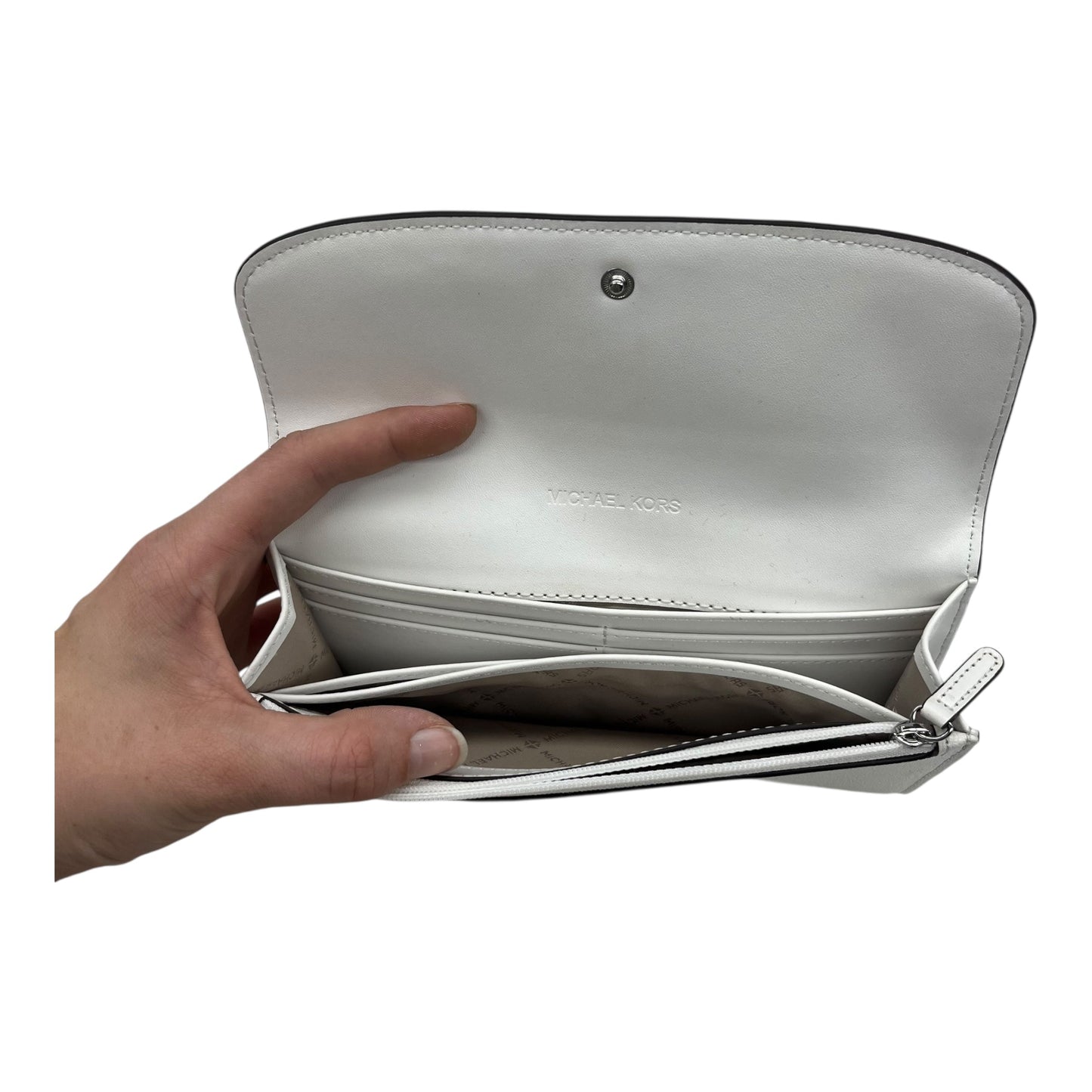 Wallet Designer By Michael Kors In White, Size:Large