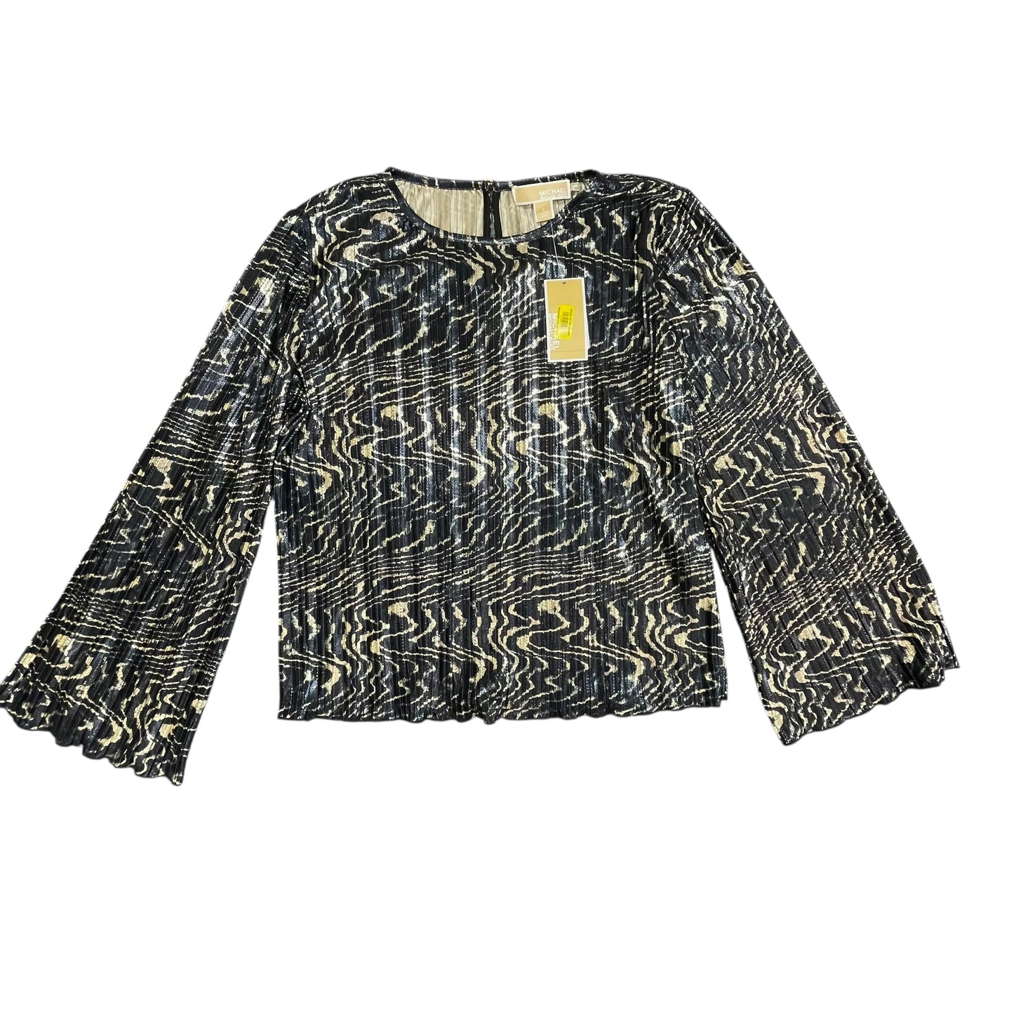 Blouse Ls By Michael By Michael Kors In Blue & Gold, Size:S