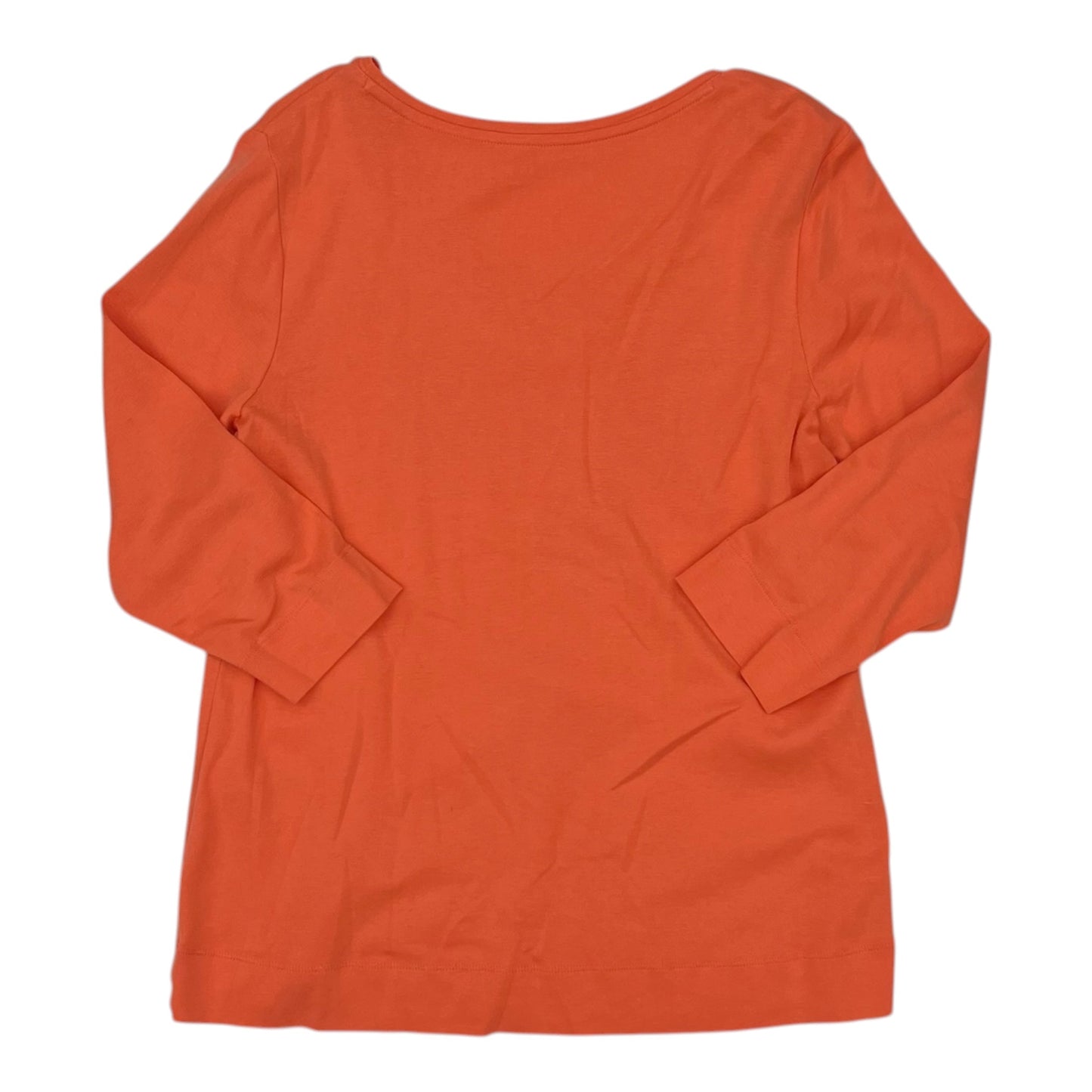 Top 3/4 Sleeve Basic By Chicos In Orange, Size:M