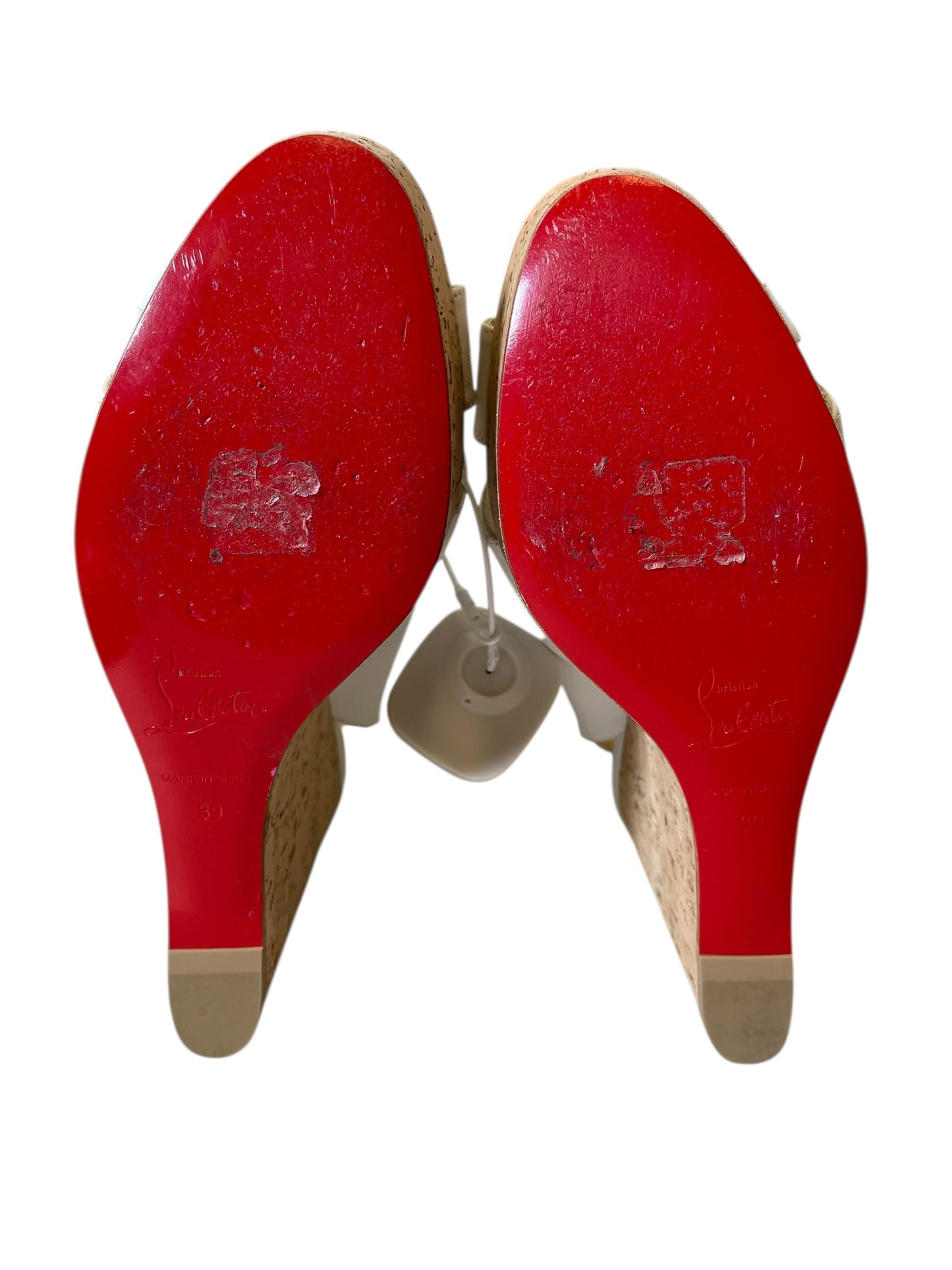 Sandals Luxury Designer By Christian Louboutin In White, Size: 8.5