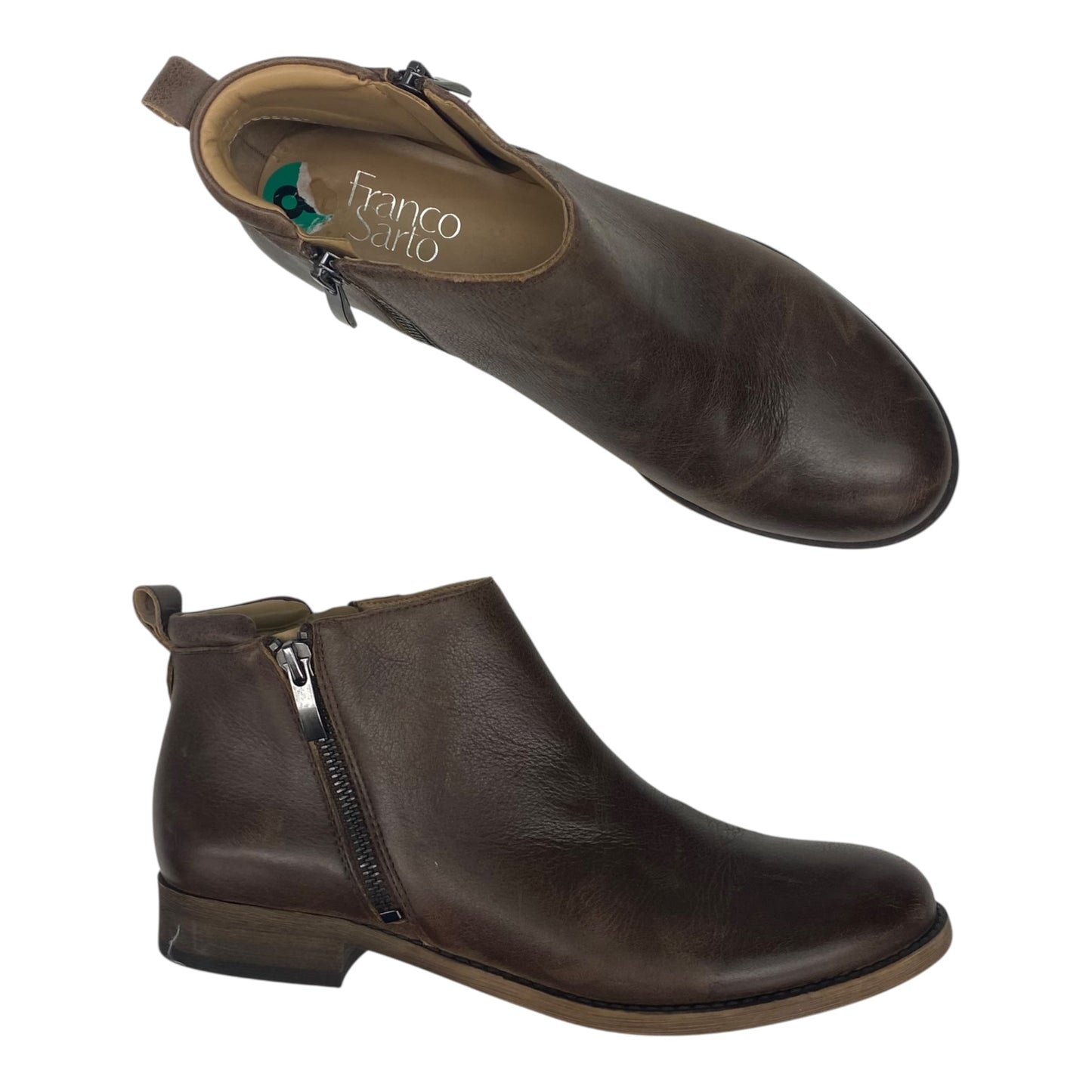 Boots Ankle Flats By Franco Sarto In Brown, Size:8