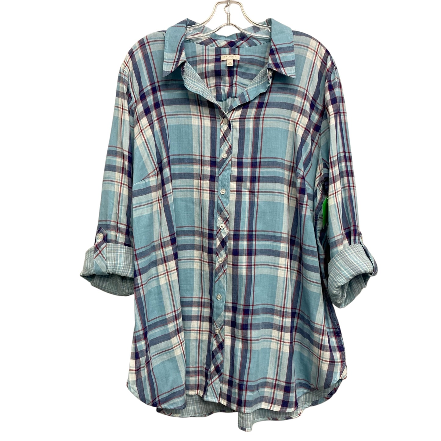 Top Ls By Talbots In Plaid Pattern, Size:2X