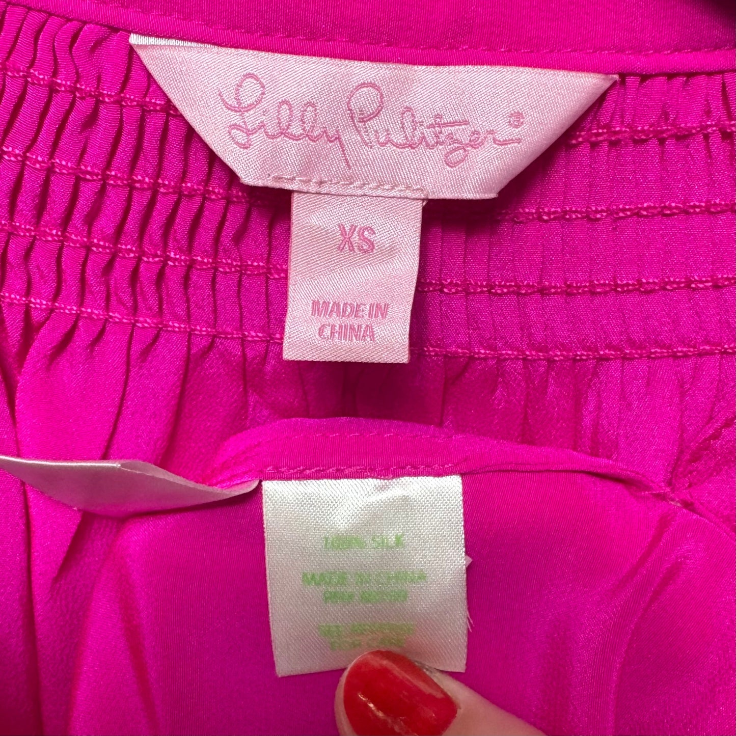 Silk Top Long Sleeve By Lilly Pulitzer In Pink, Size: Xs