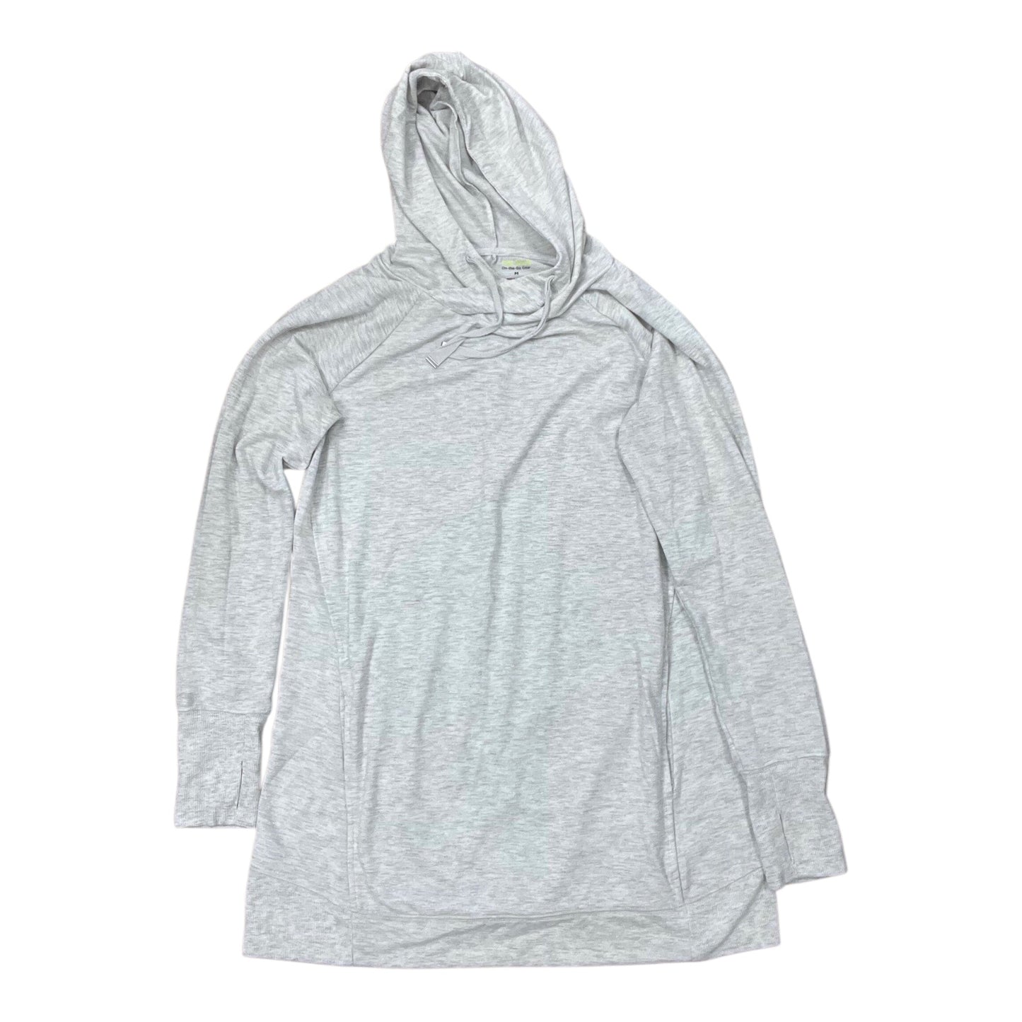 Athletic Top Ls Hoodie By Tek Gear In Grey & White, Size:M