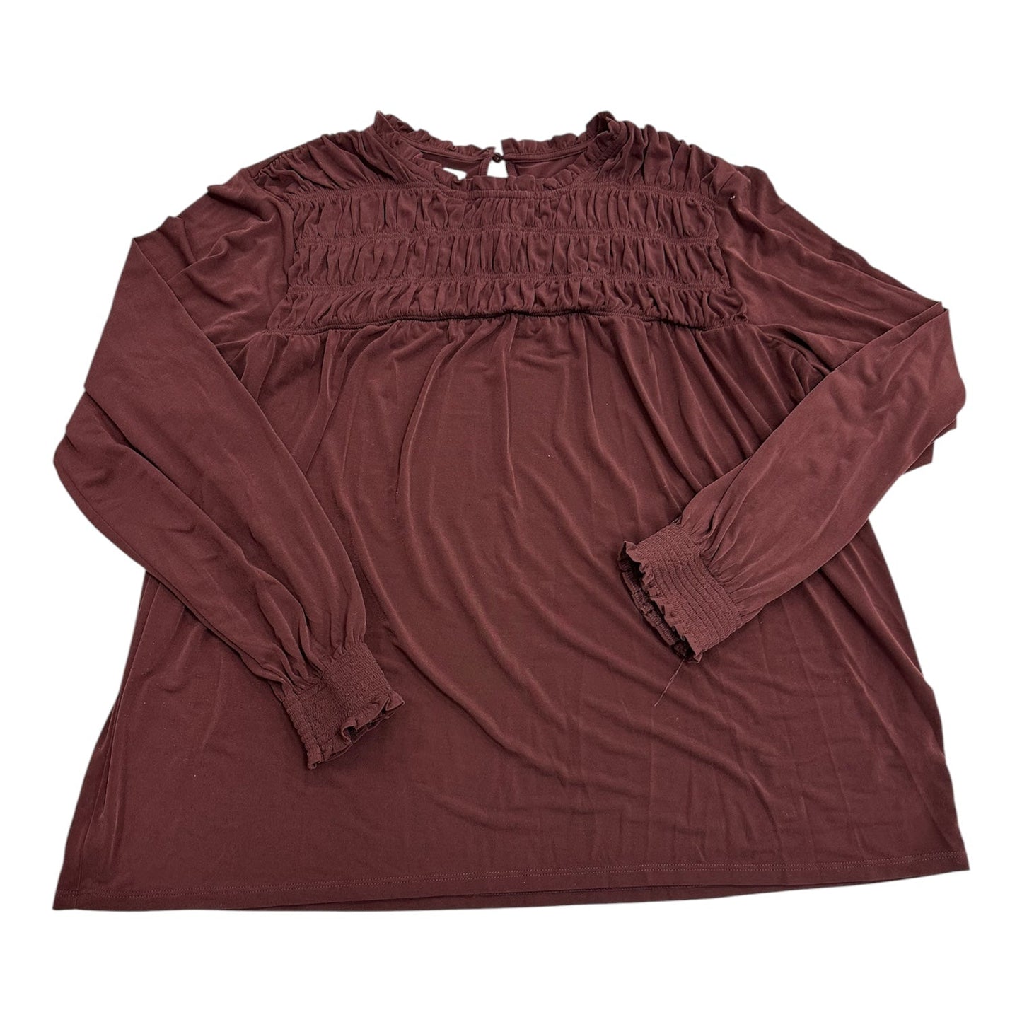 Blouse Ls By Maurices In Maroon, Size:Xxl