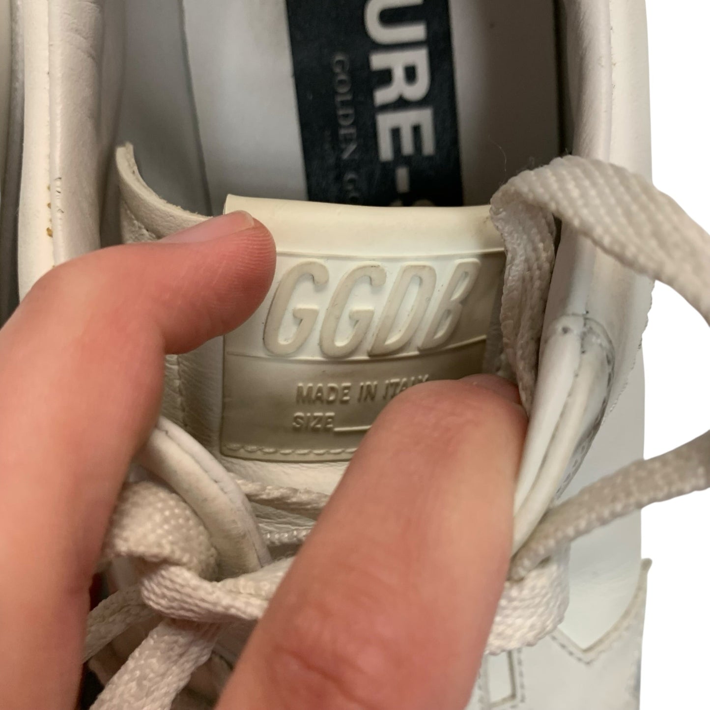Shoes Luxury Designer By Golden Goose In Silver & White, Size: 9