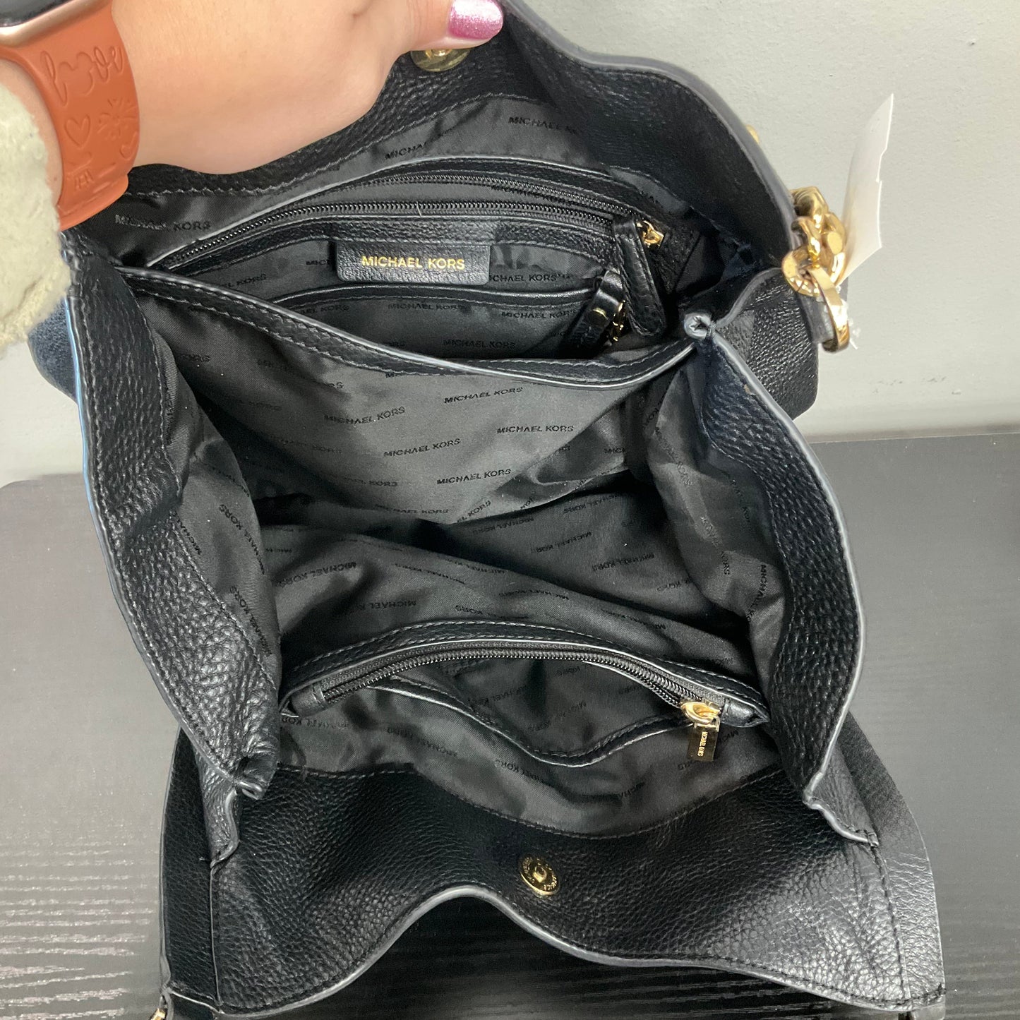 Handbag Designer By Michael Kors In Black, Size:Medium