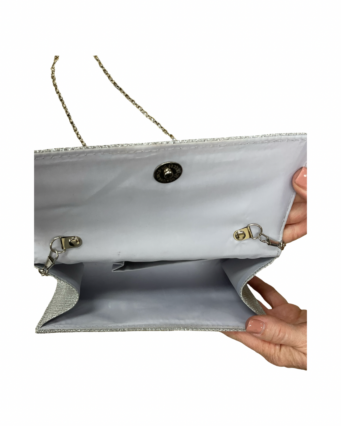 Crossbody By Clothes Mentor In Silver, Size:Small