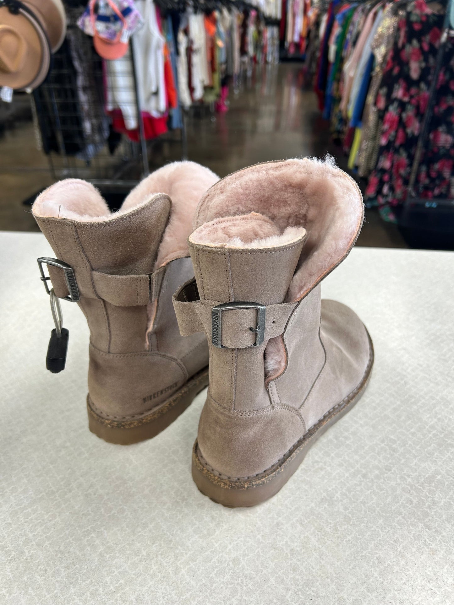 Boots Ankle Flats By Birkenstock In Taupe, Size:6