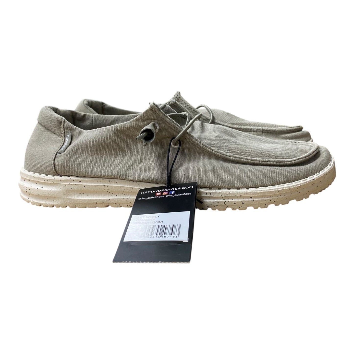 Shoes Flats By Hey Dude In Grey, Size:10