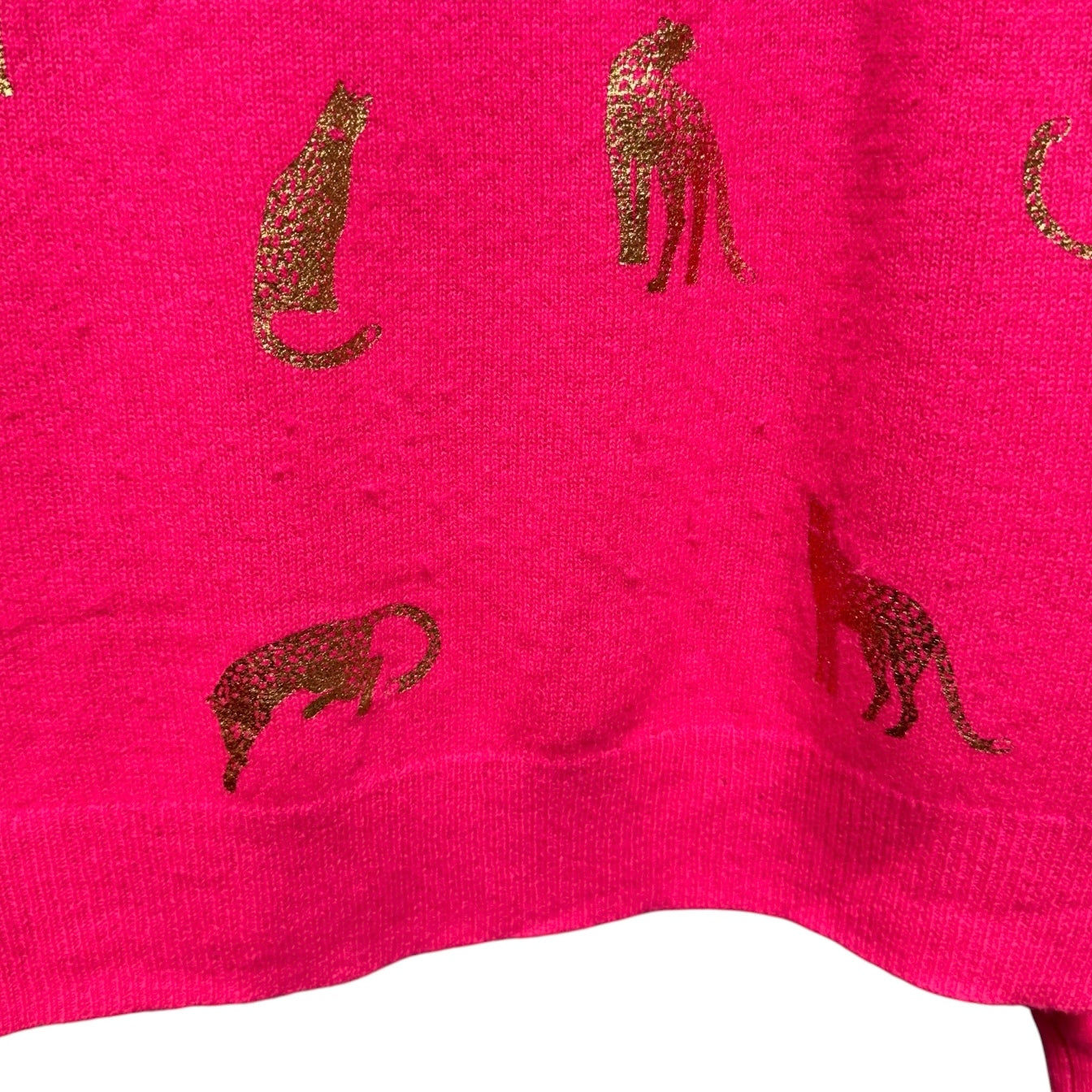 Metallic Cheetah Sweater Cashmere By Brodie In Animal Print, Size: M