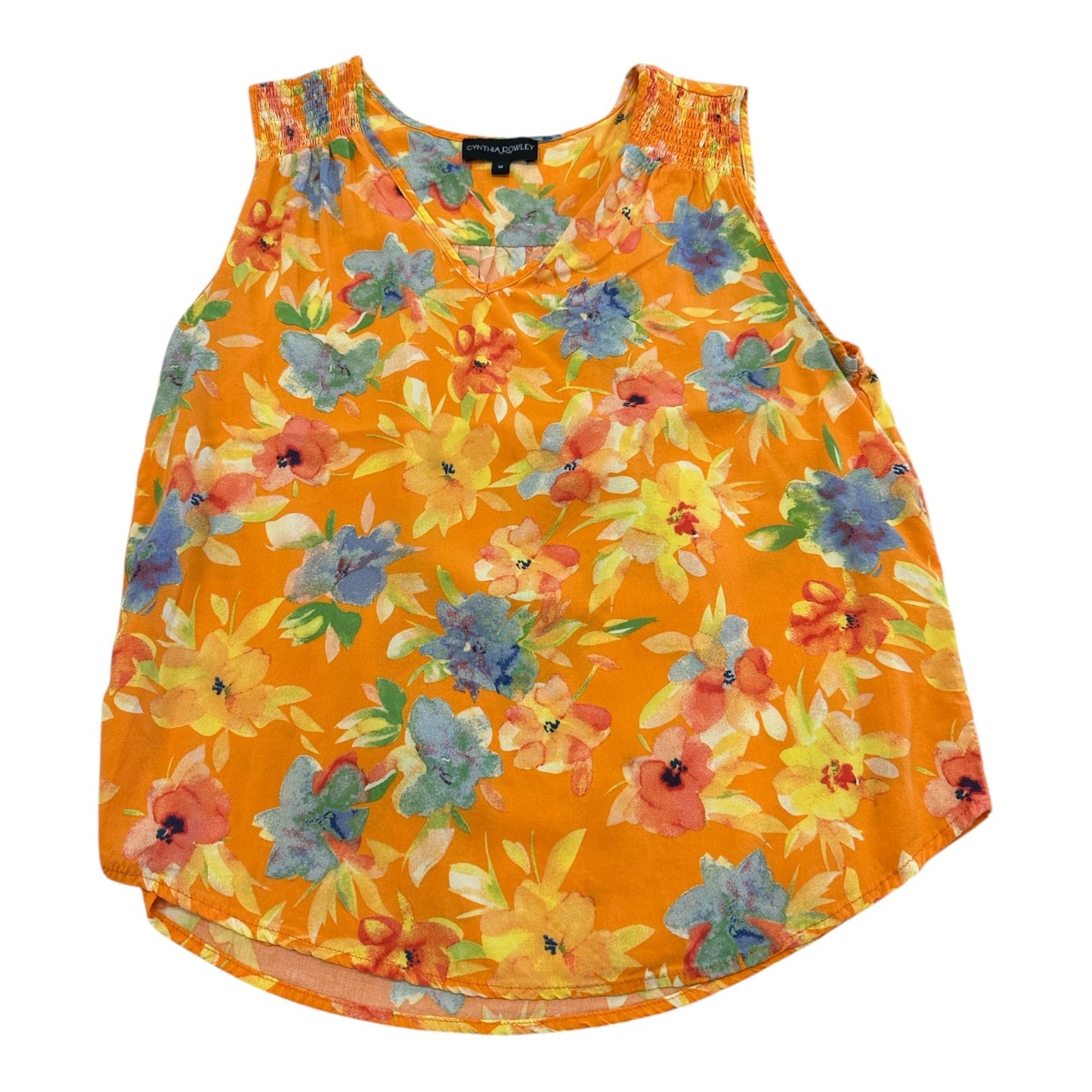 Blouse Sleeveless By Cynthia Rowley In Blue & Orange, Size:M