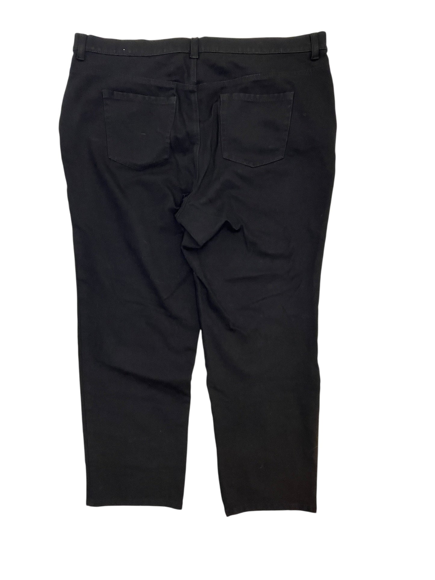 Jeans Straight By Gloria Vanderbilt In Black Denim, Size:18