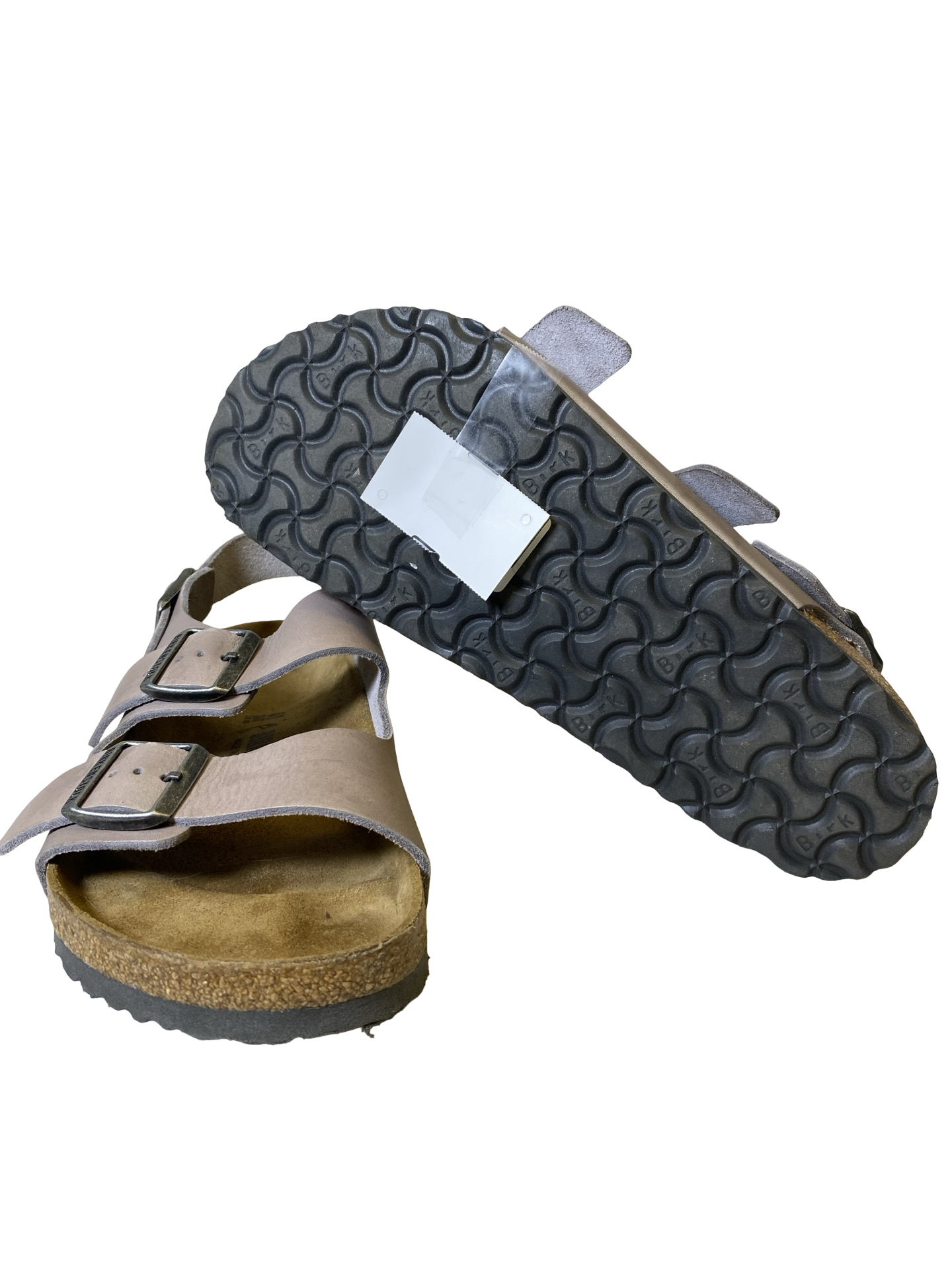 Sandals Flats By Birkenstock In Grey, Size: 10