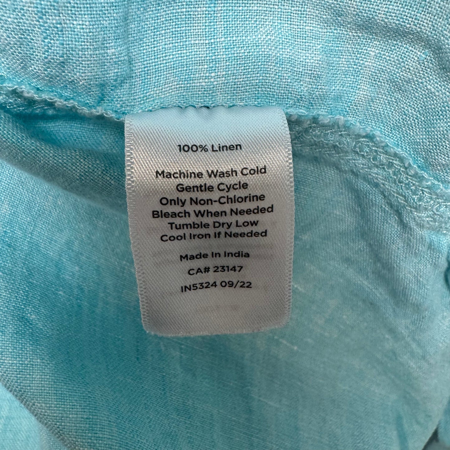 Linen Top Long Sleeve By Talbots In Aqua, Size: S