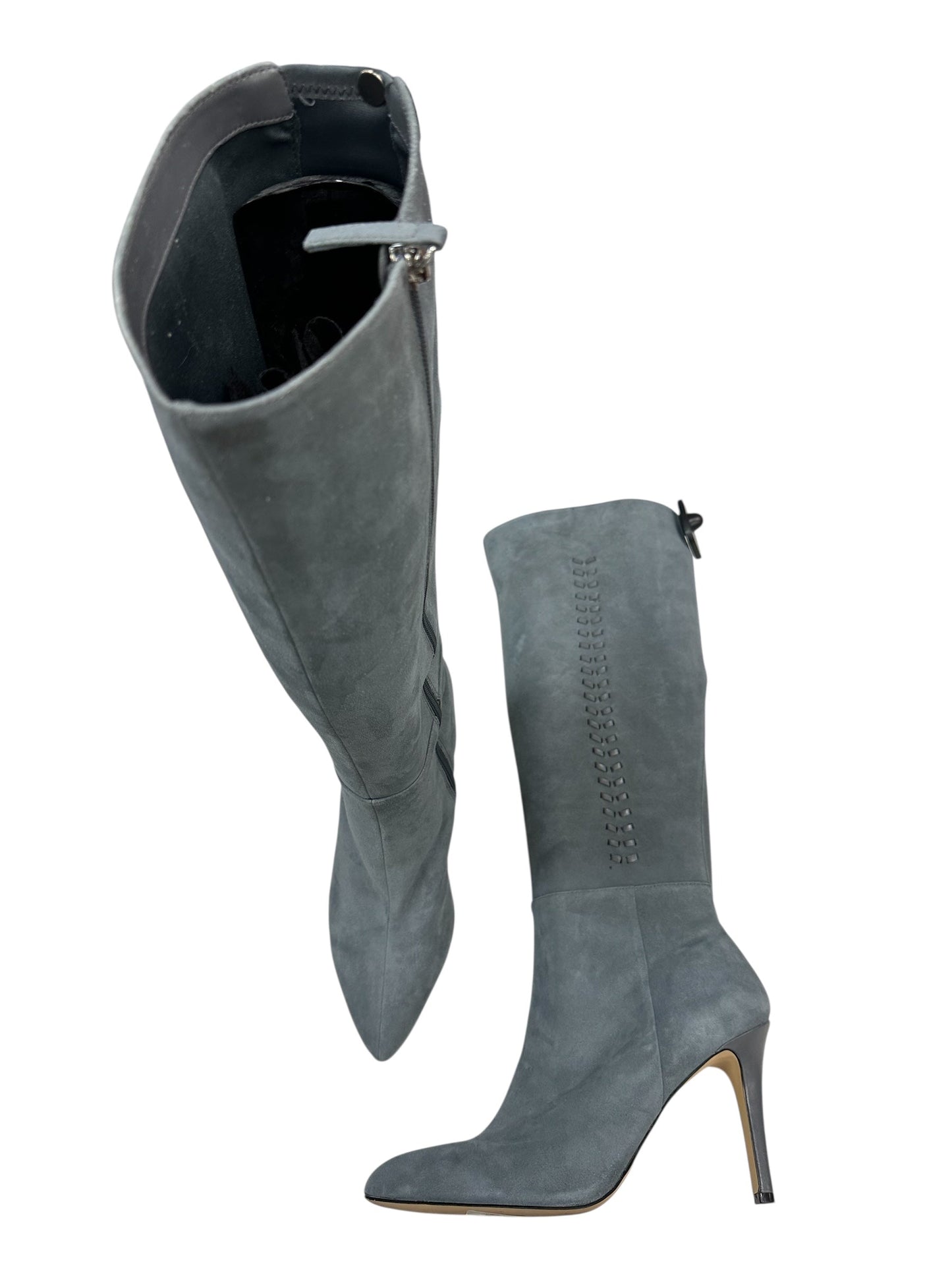 Boots Knee Heels By White House Black Market In Grey, Size:9