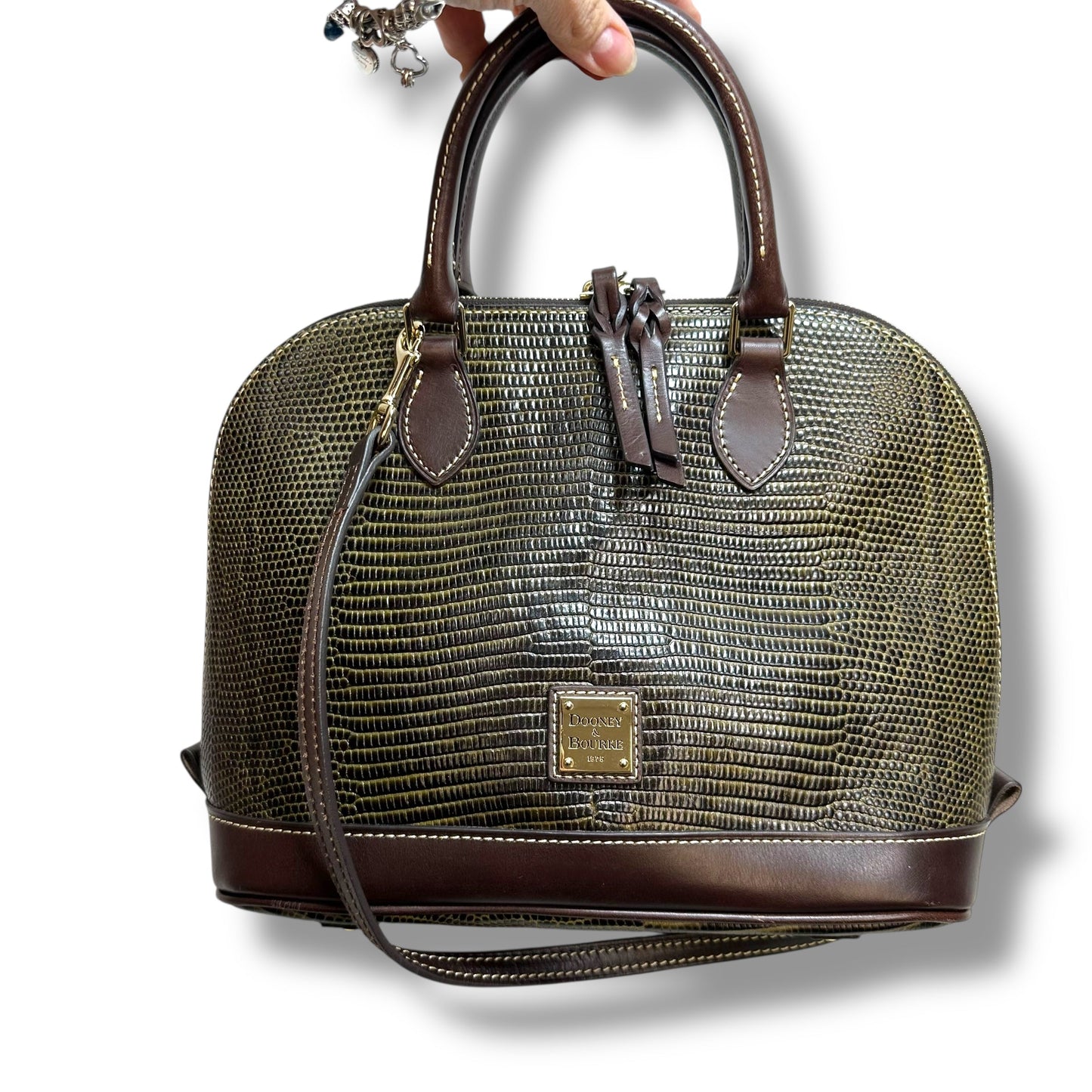 Zip zip satchel Handbag Designer By Dooney And Bourke, Size: Medium
