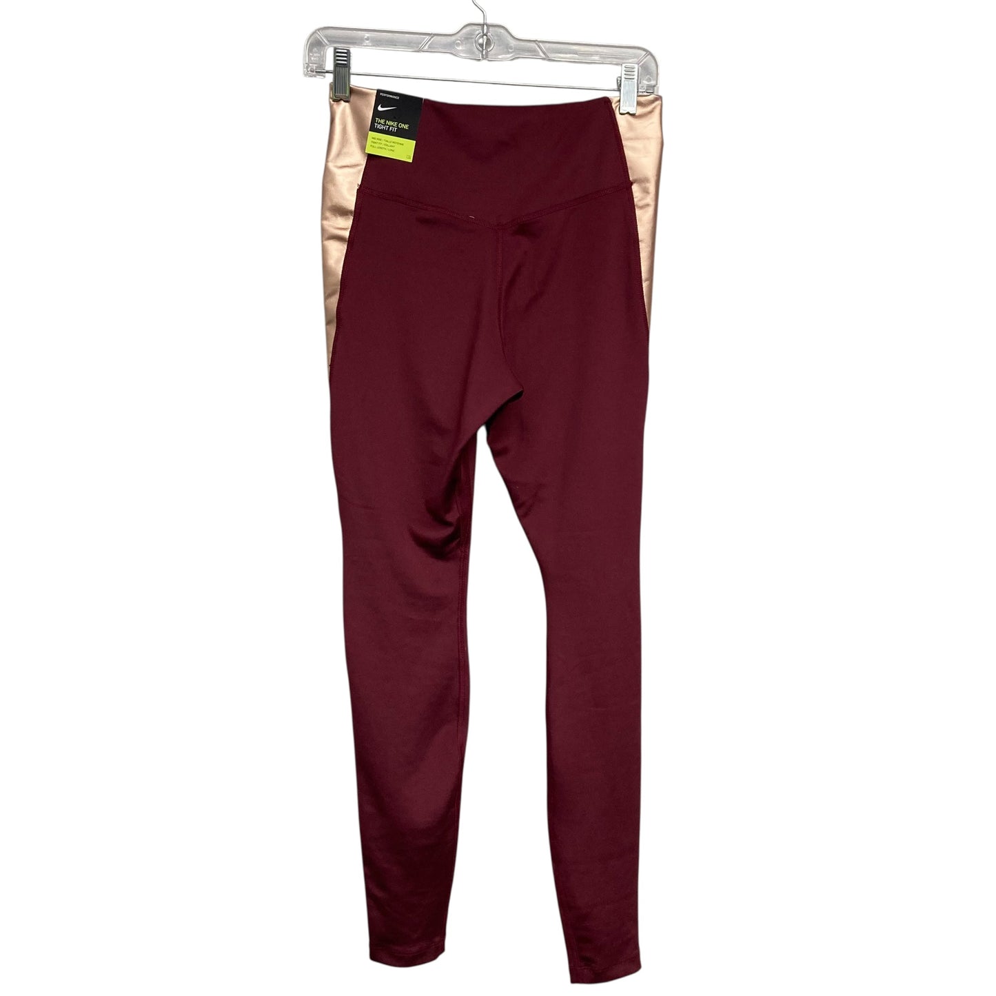 Athletic Leggings By Nike Apparel In Gold & Red, Size:M