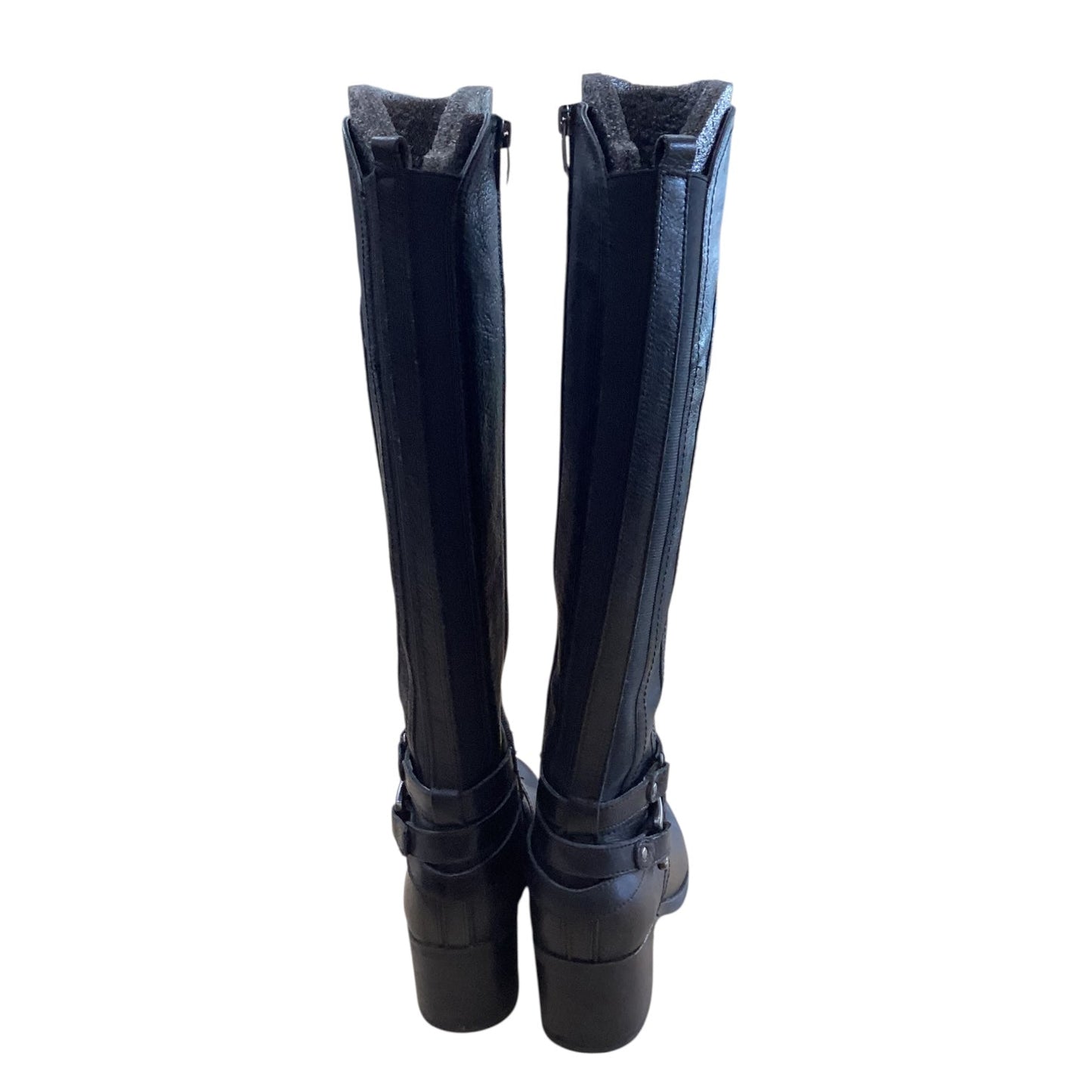 Boots Knee Heels By Clothes Mentor In Black, Size:6.5