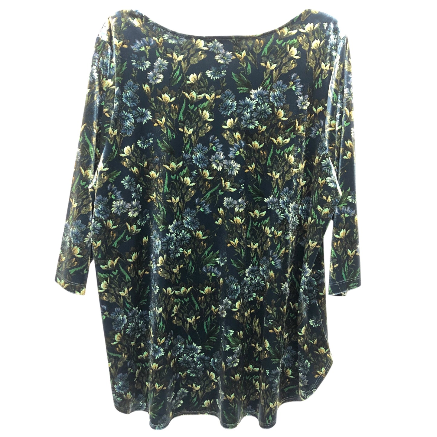 Top 3/4 Sleeve By Karen Kane In Blue & Green, Size:2X