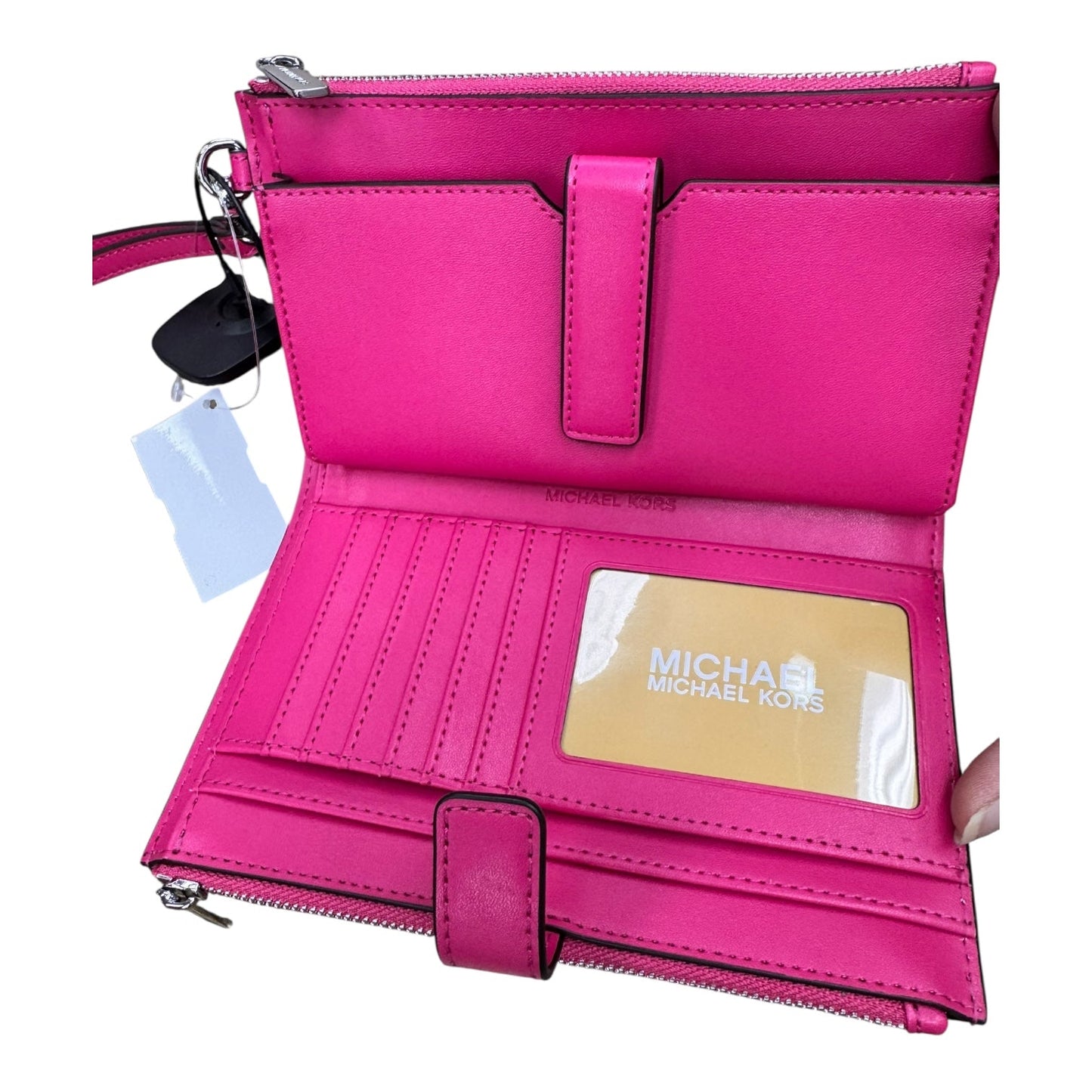 Wristlet Designer By Michael Kors In Pink & White, Size:Large