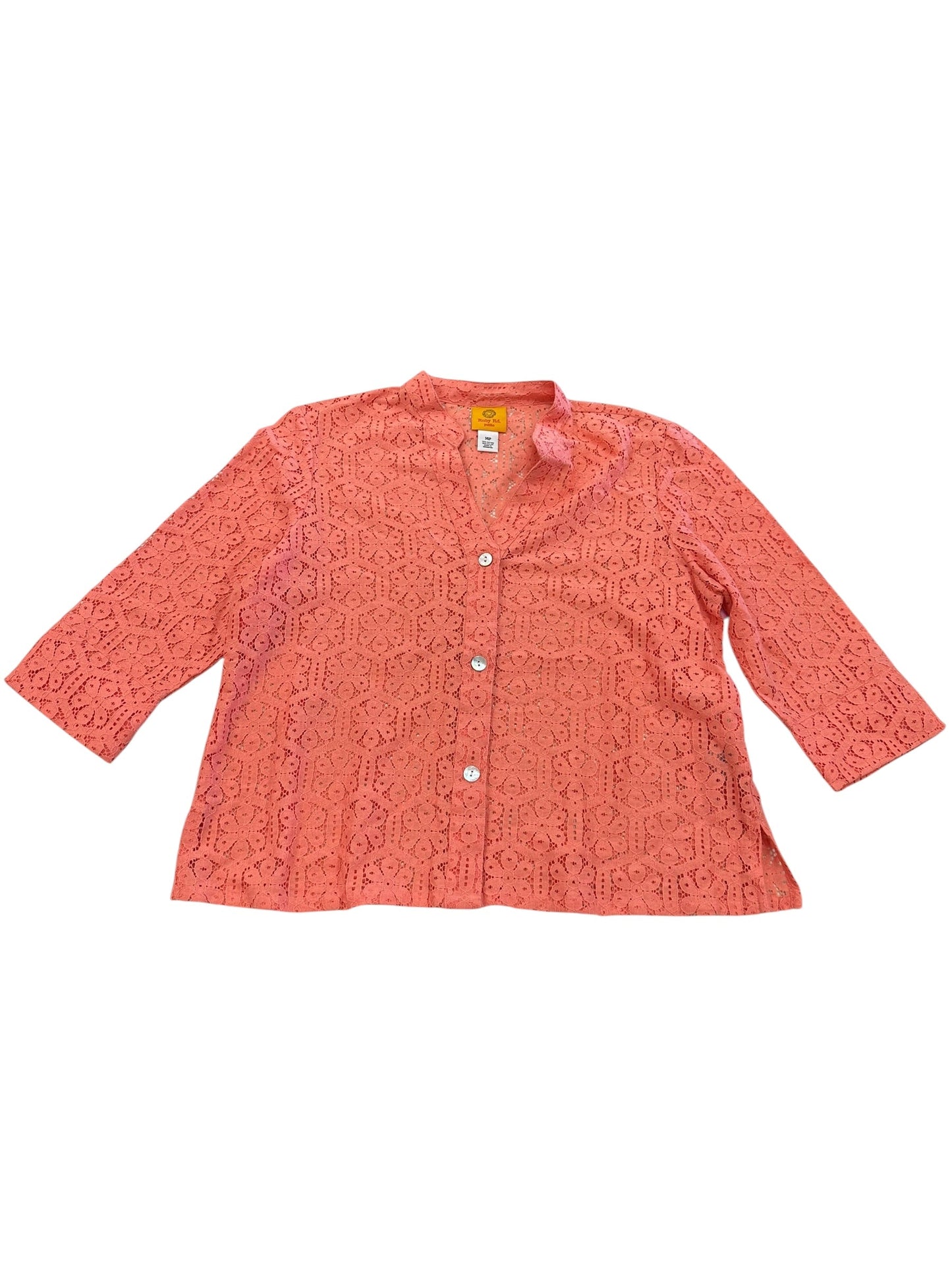 Top 3/4 Sleeve By Ruby Rd In Coral, Size:Lp