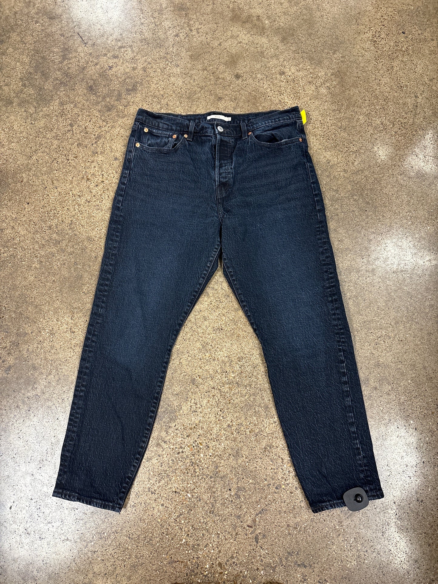 Jeans Straight By Levis In Blue Denim, Size:12