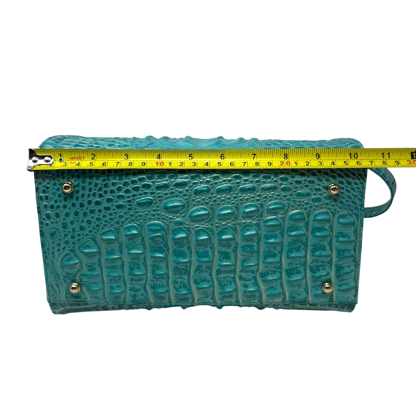 Caroline Satchel In Mermaid Green Melbourne, Designer By Brahmin, Size: Medium