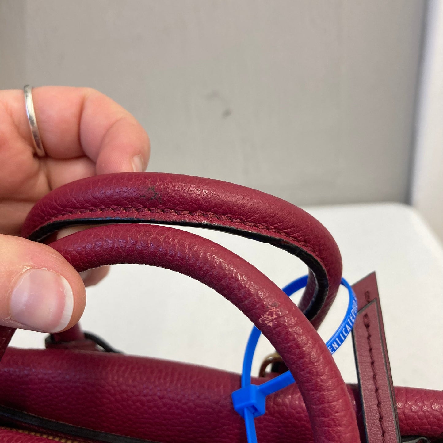 Handbag Luxury Designer By Mcm In Red, Size:Small