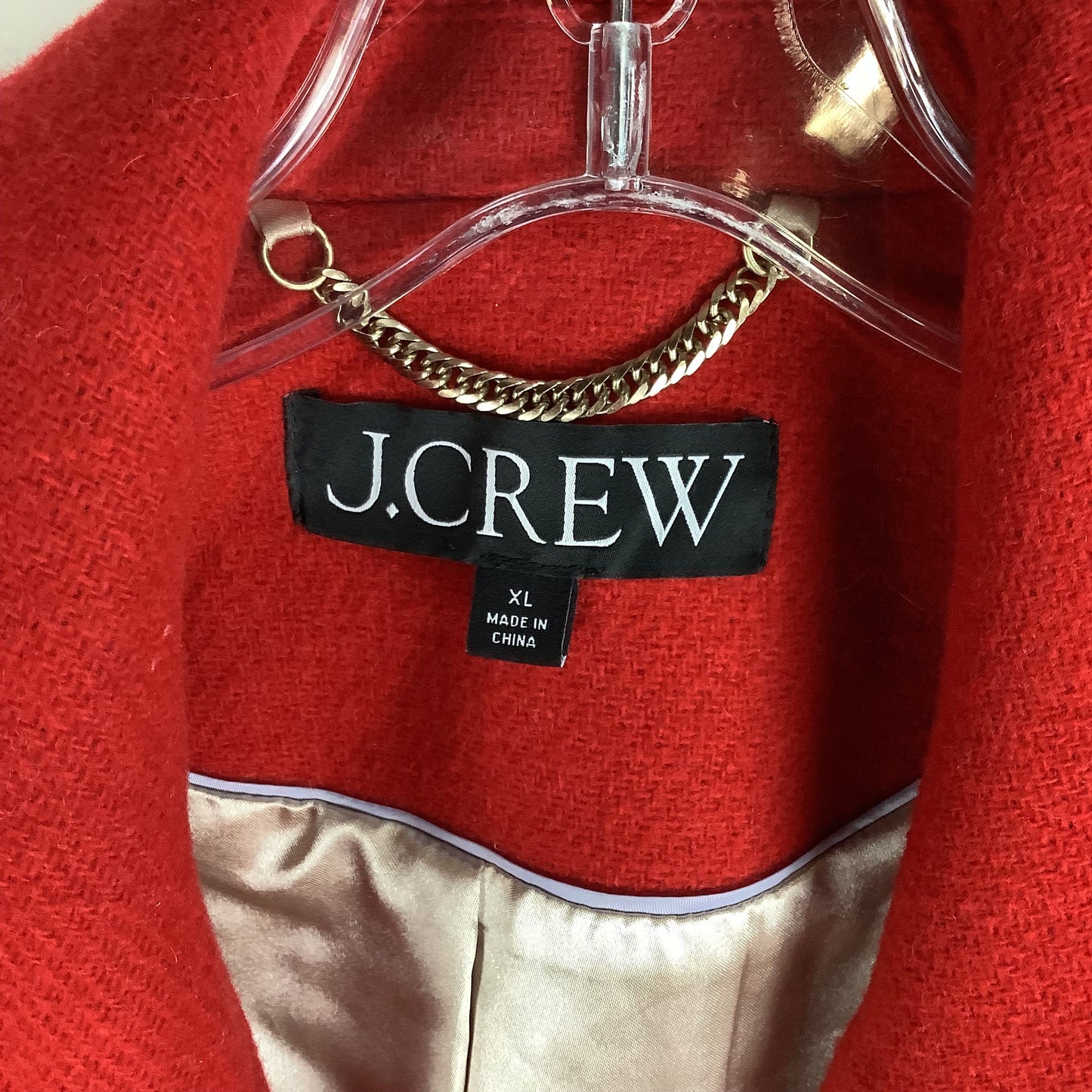 Coat Peacoat By J. Crew In Red, Size: Xl