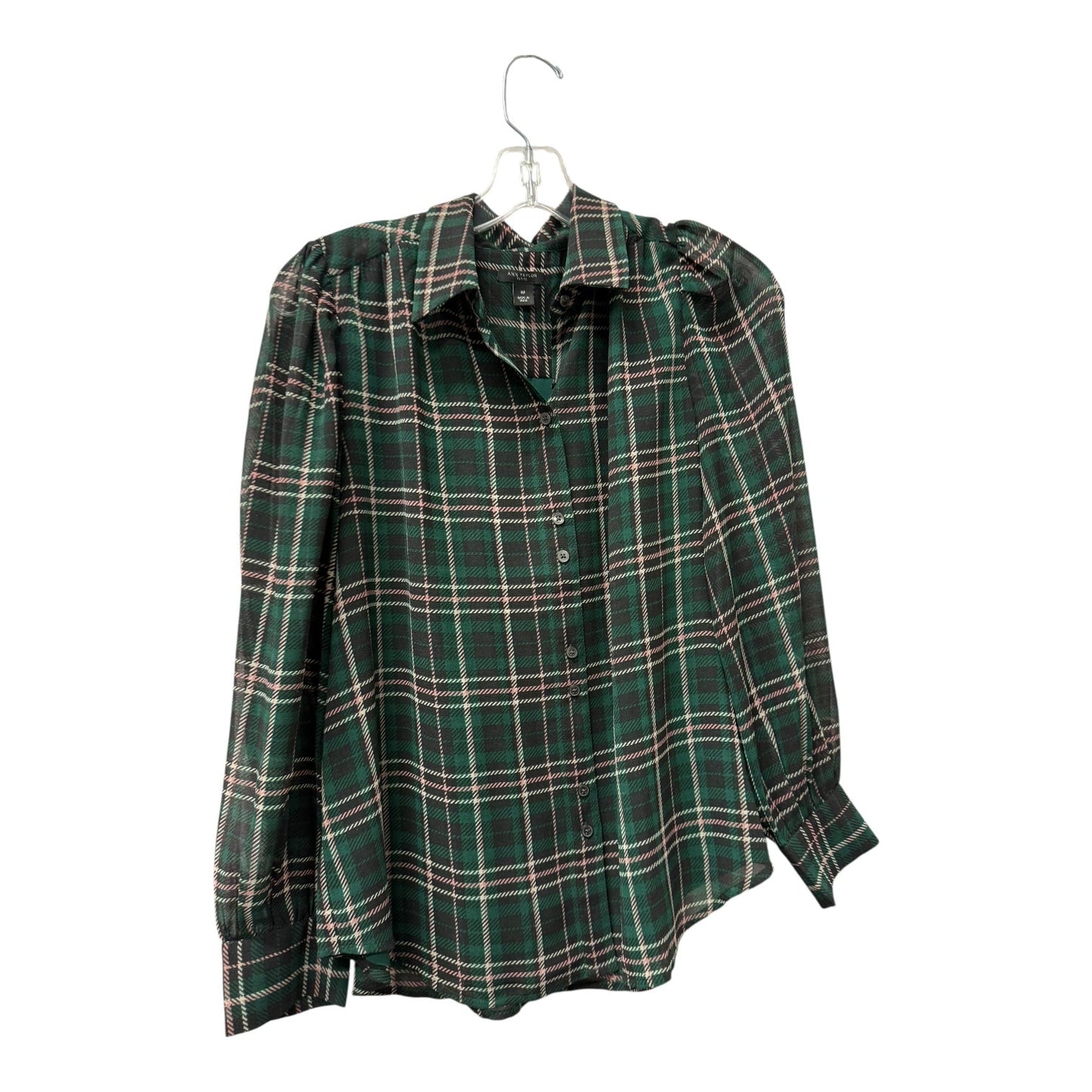 Top Ls By Ann Taylor In Green & Pink, Size:Mp