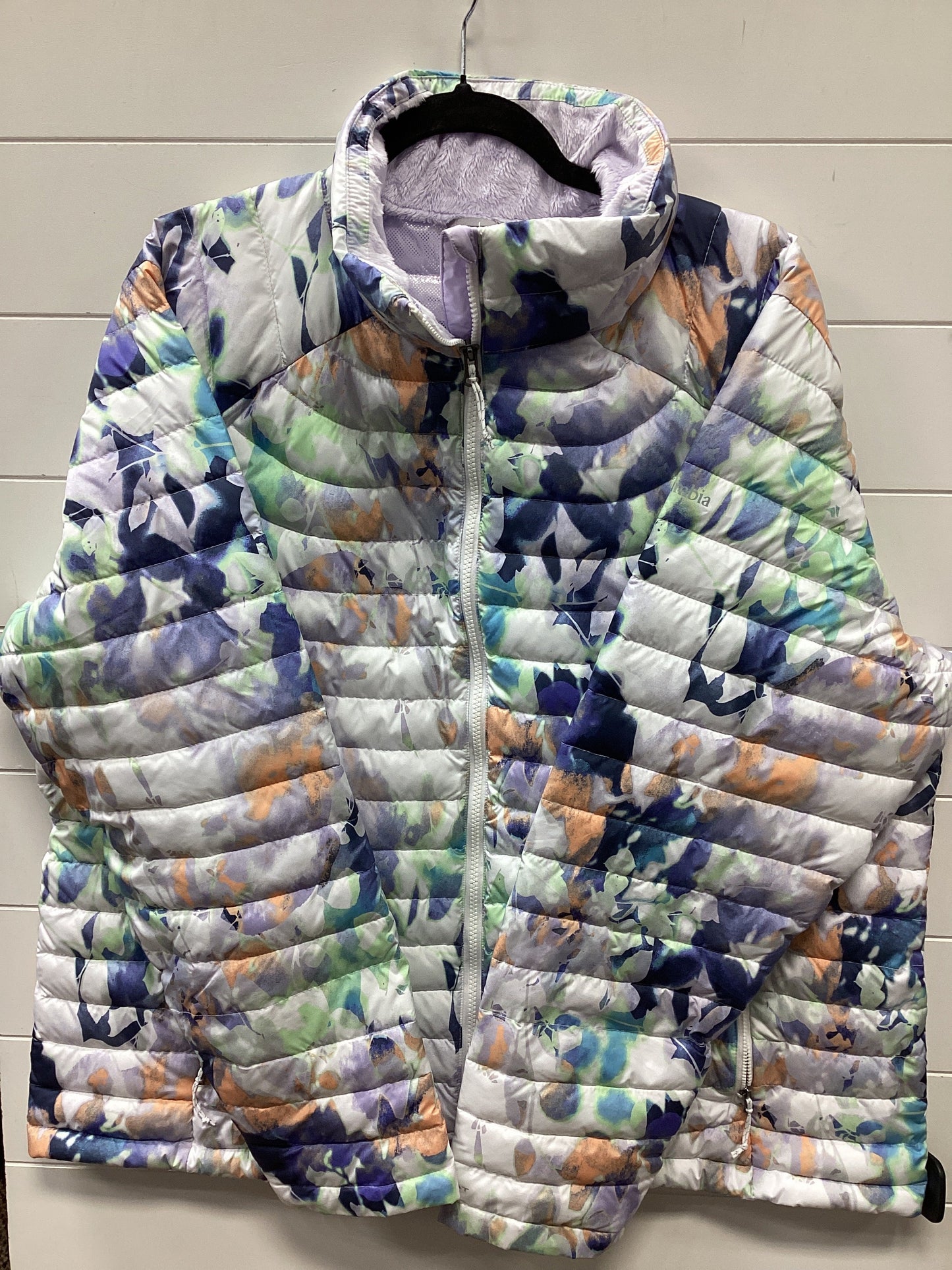 Coat Puffer & Quilted By Columbia In Floral Print, Size:2X