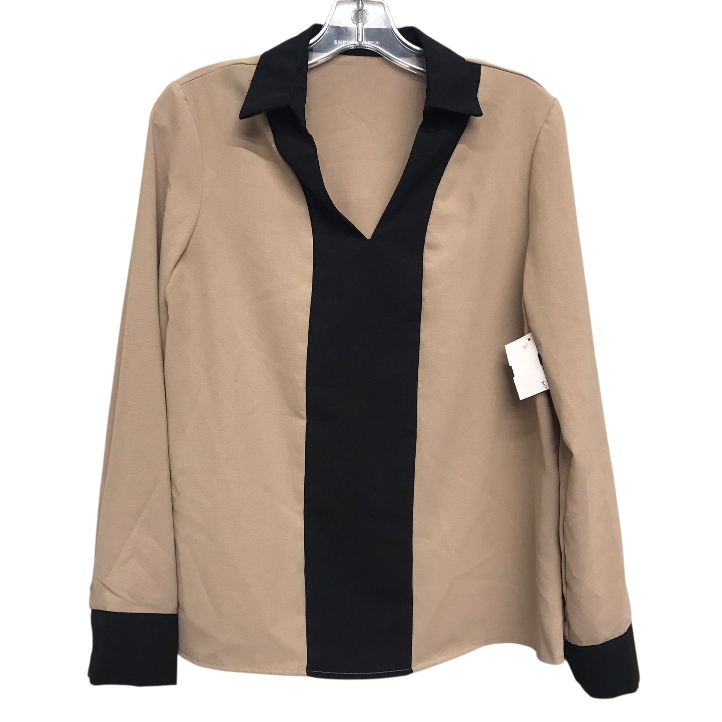 Top Ls By Shein In Black & Tan, Size:M