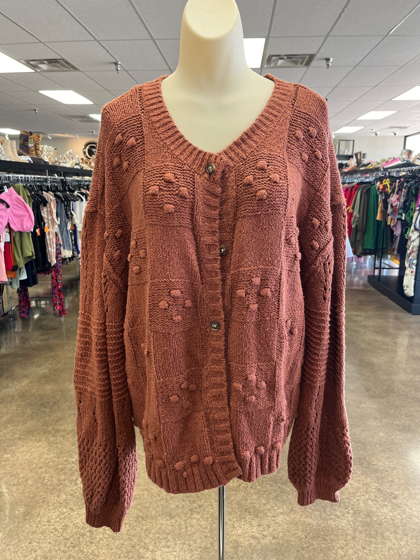 Sweater Cardigan By Pilcro In Tan, Size:Xl