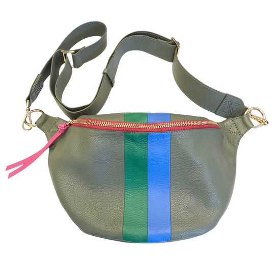 Belt Bag Leather By Z Capital In Green, Size:Small