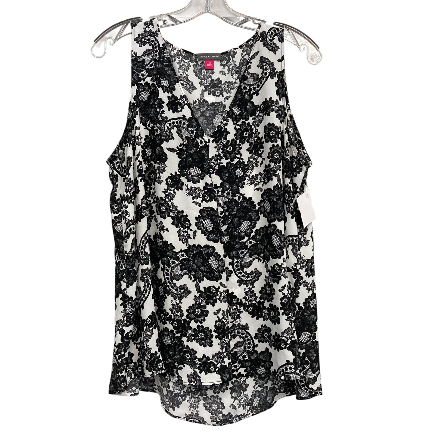 Top Sleeveless By Vince Camuto In Black & White, Size:M