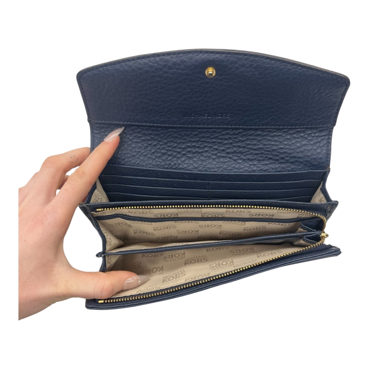 Wallet Designer By Michael Kors In Blue, Size:Medium