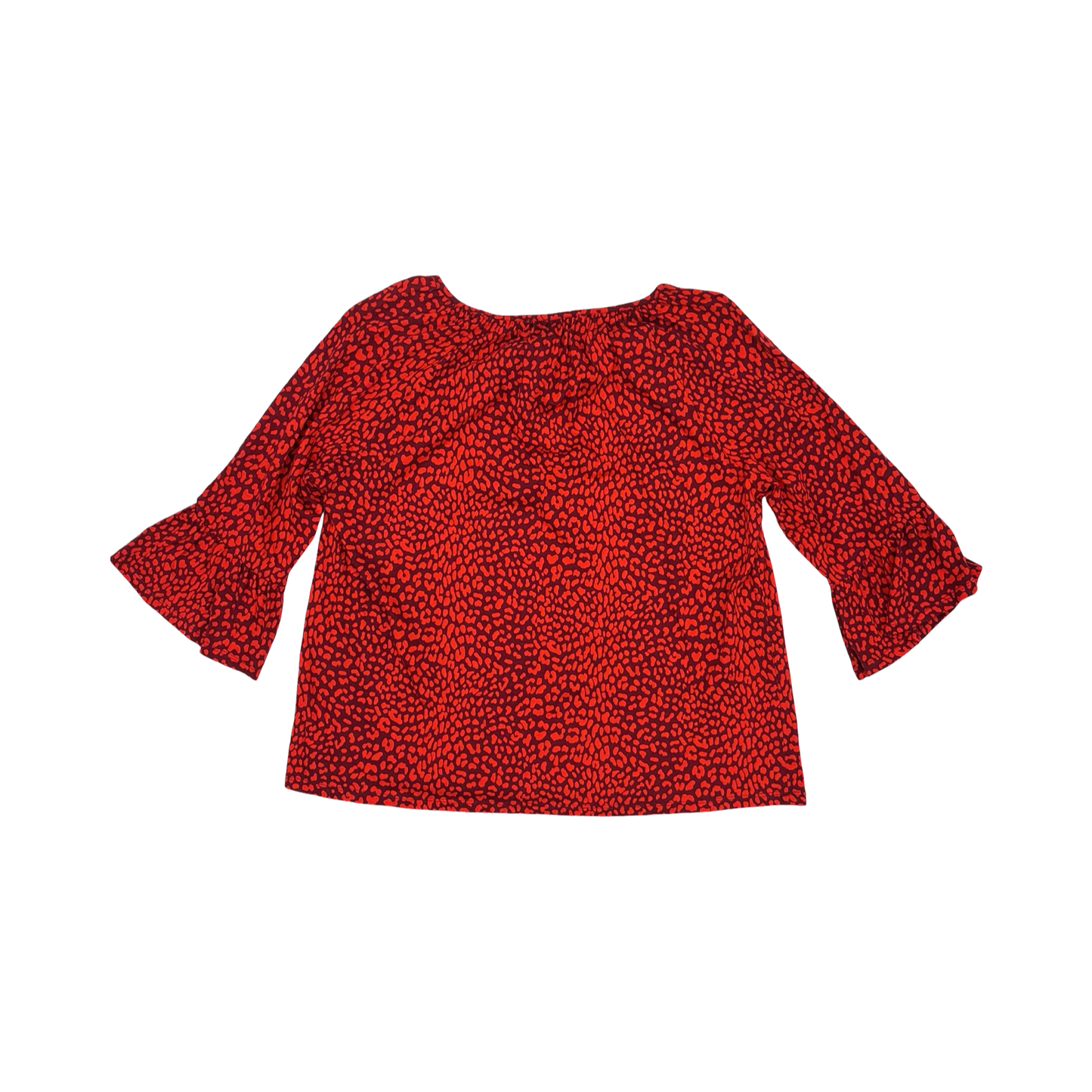 Top 3/4 Sleeve Designer By Michael Kors In Animal Print, Size:L