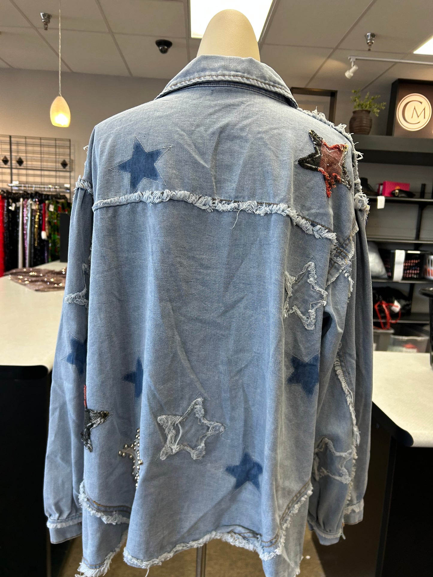 Jacket Denim By Pol In Blue Denim, Size:M